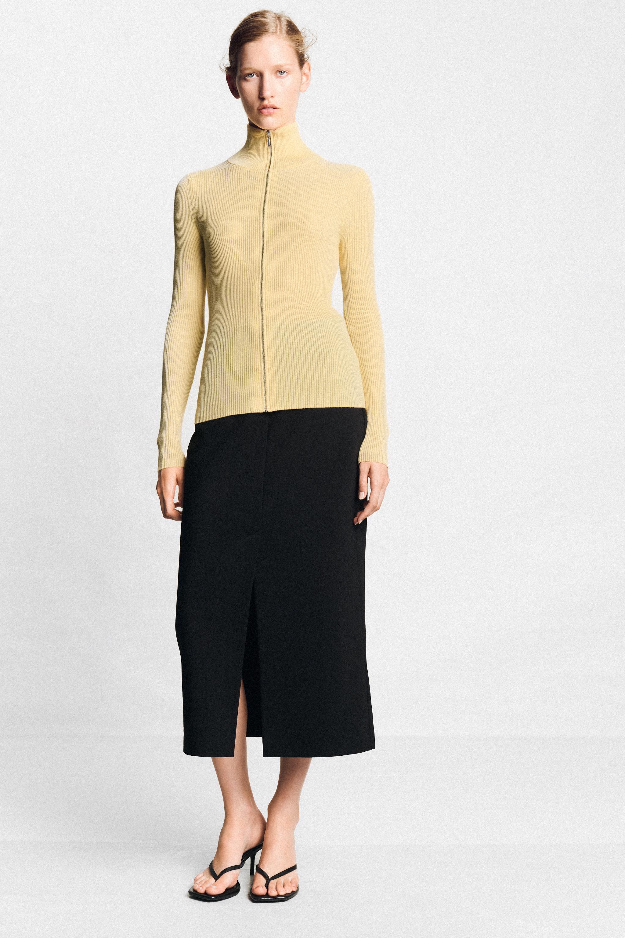 Кардиган облегающего кроя из ребристой вязки — ZARA