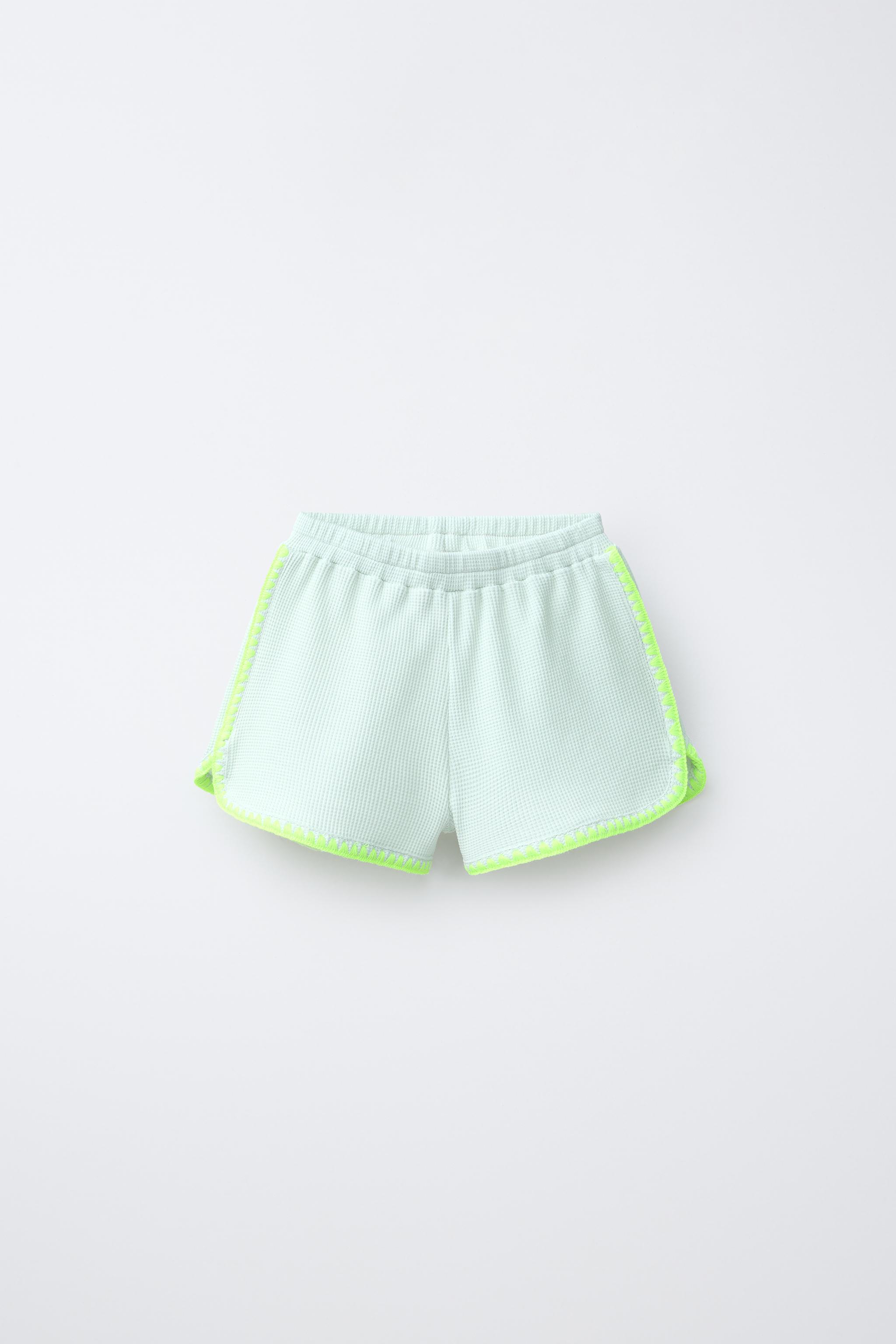 Бермуды неонового контрастного цвета из вафли — ZARA