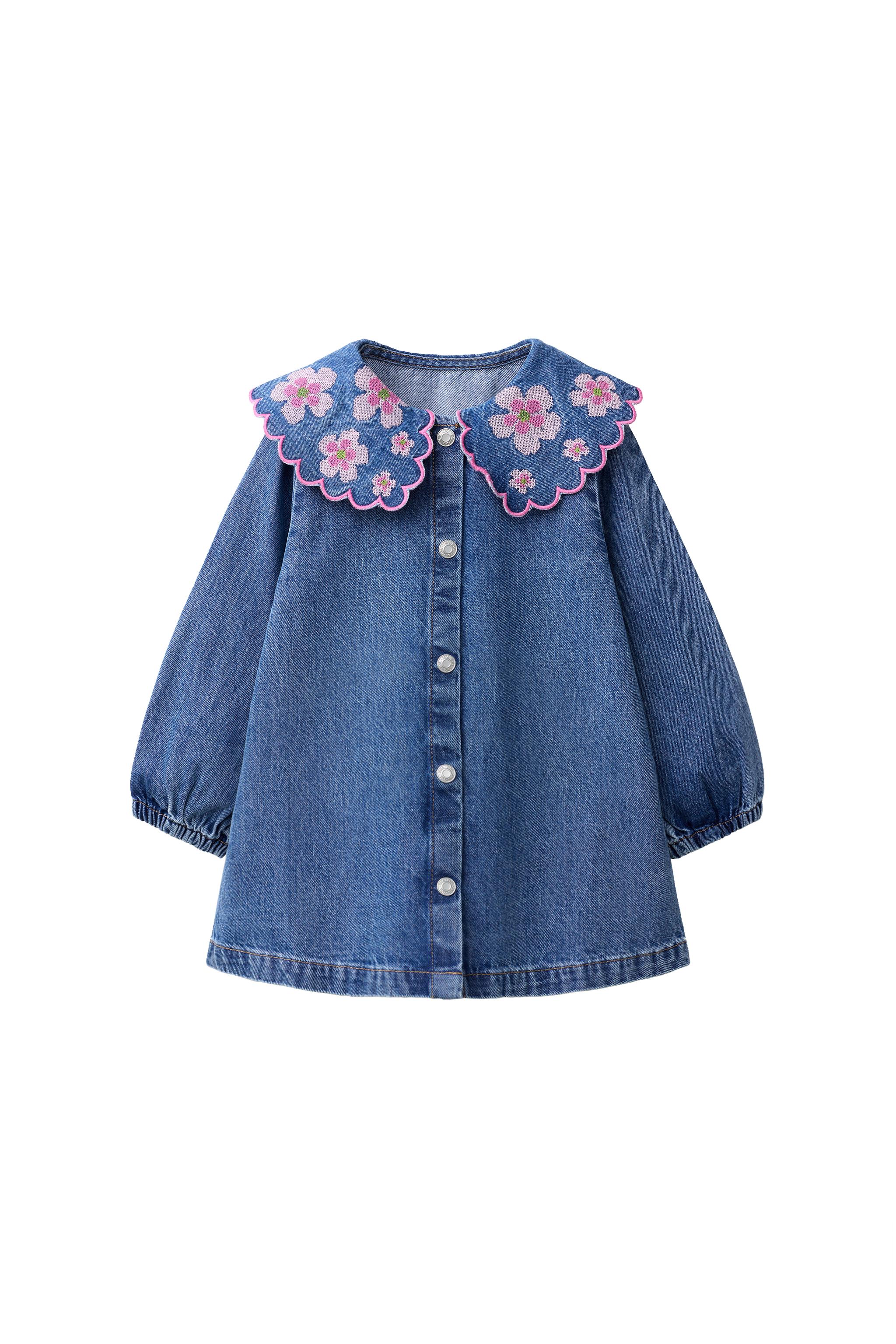 ДЖИНСОВОЕ ПЛАТЬЕ С ЦВЕТОЧНОЙ ВЫШИВКОЙ — ZARA