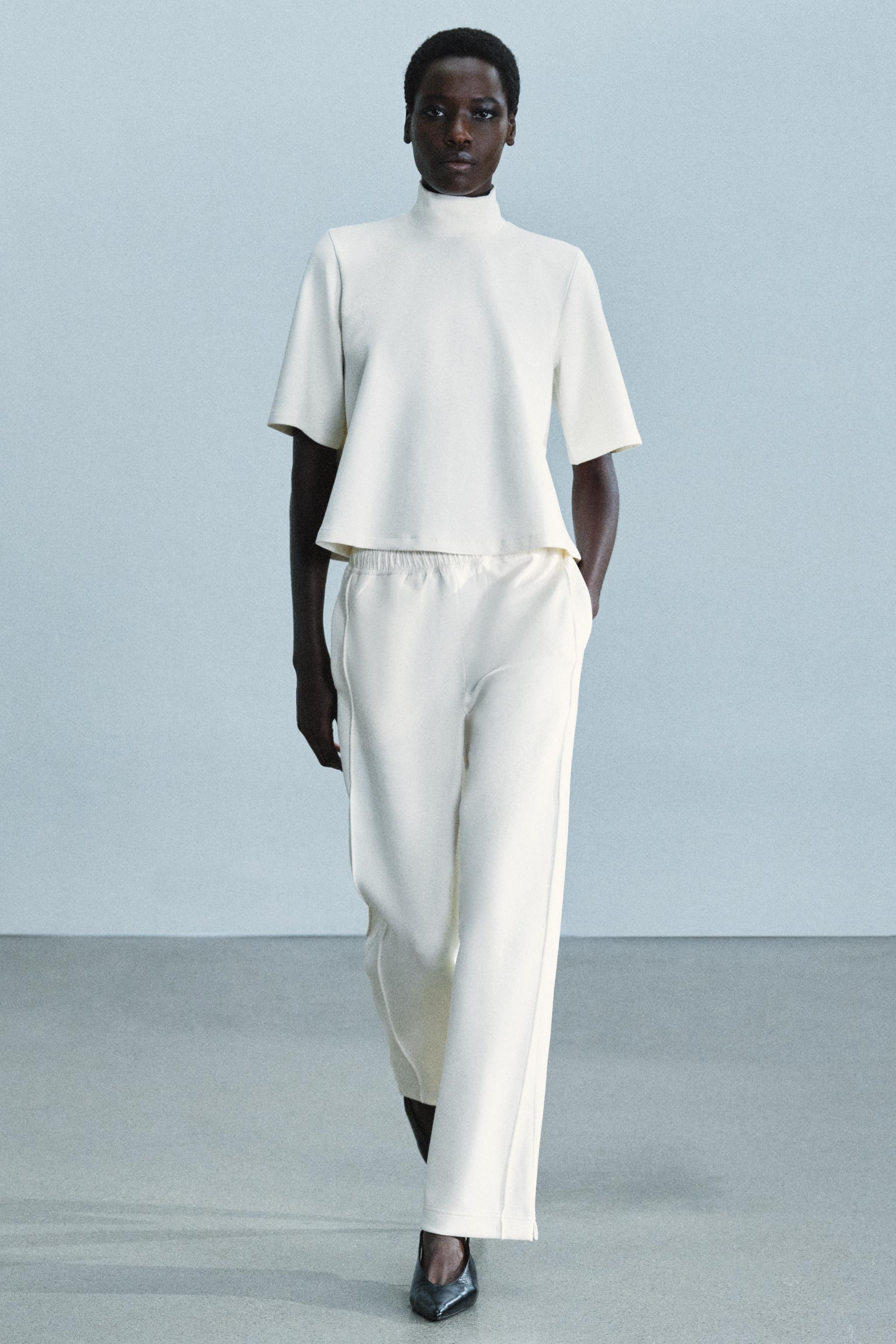Брюки с прямыми штанинами из интерлока — ZARA