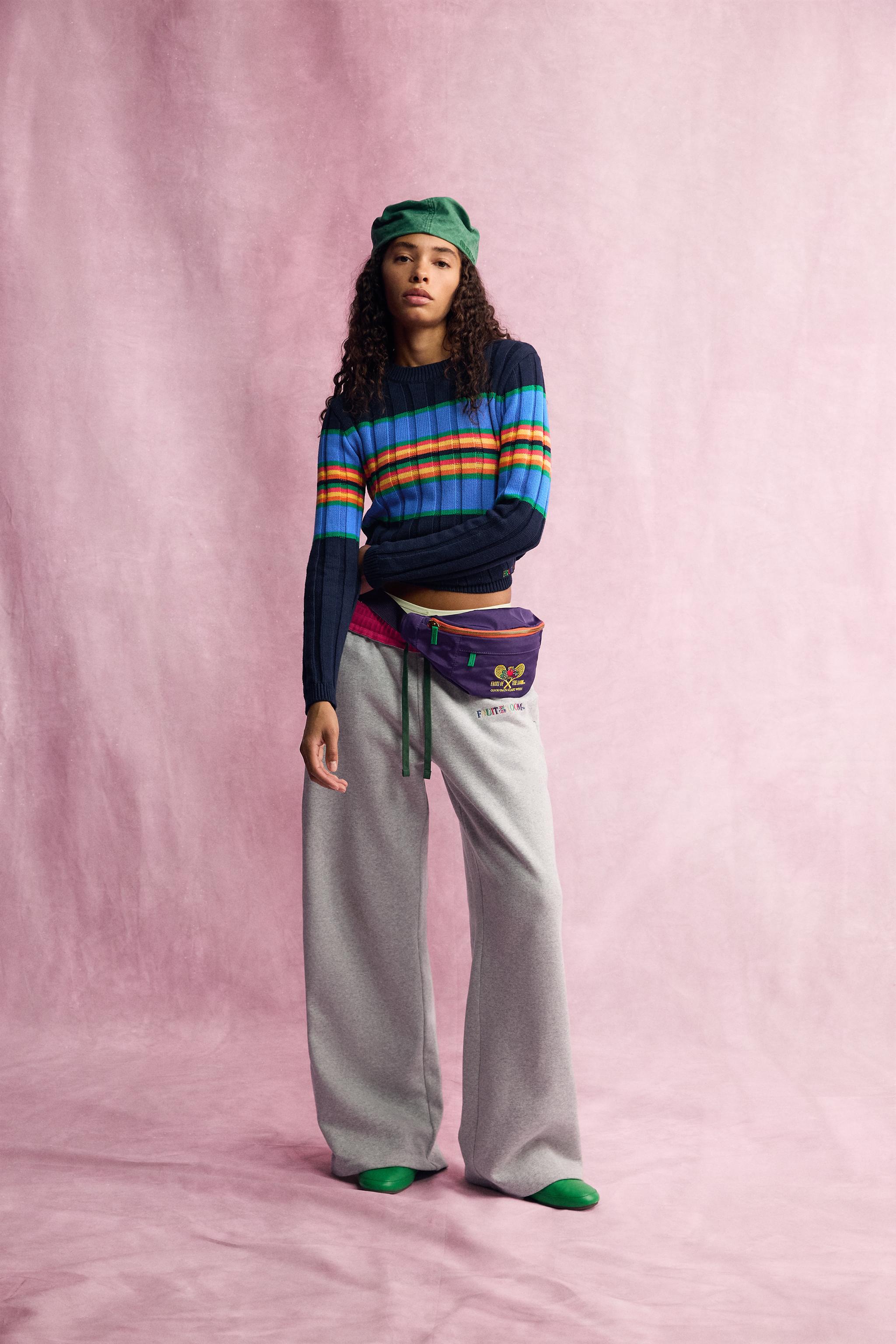Кепка с козырьком из диагональной ткани с вышитым текстом Fruit of the Loom™ — ZARA
