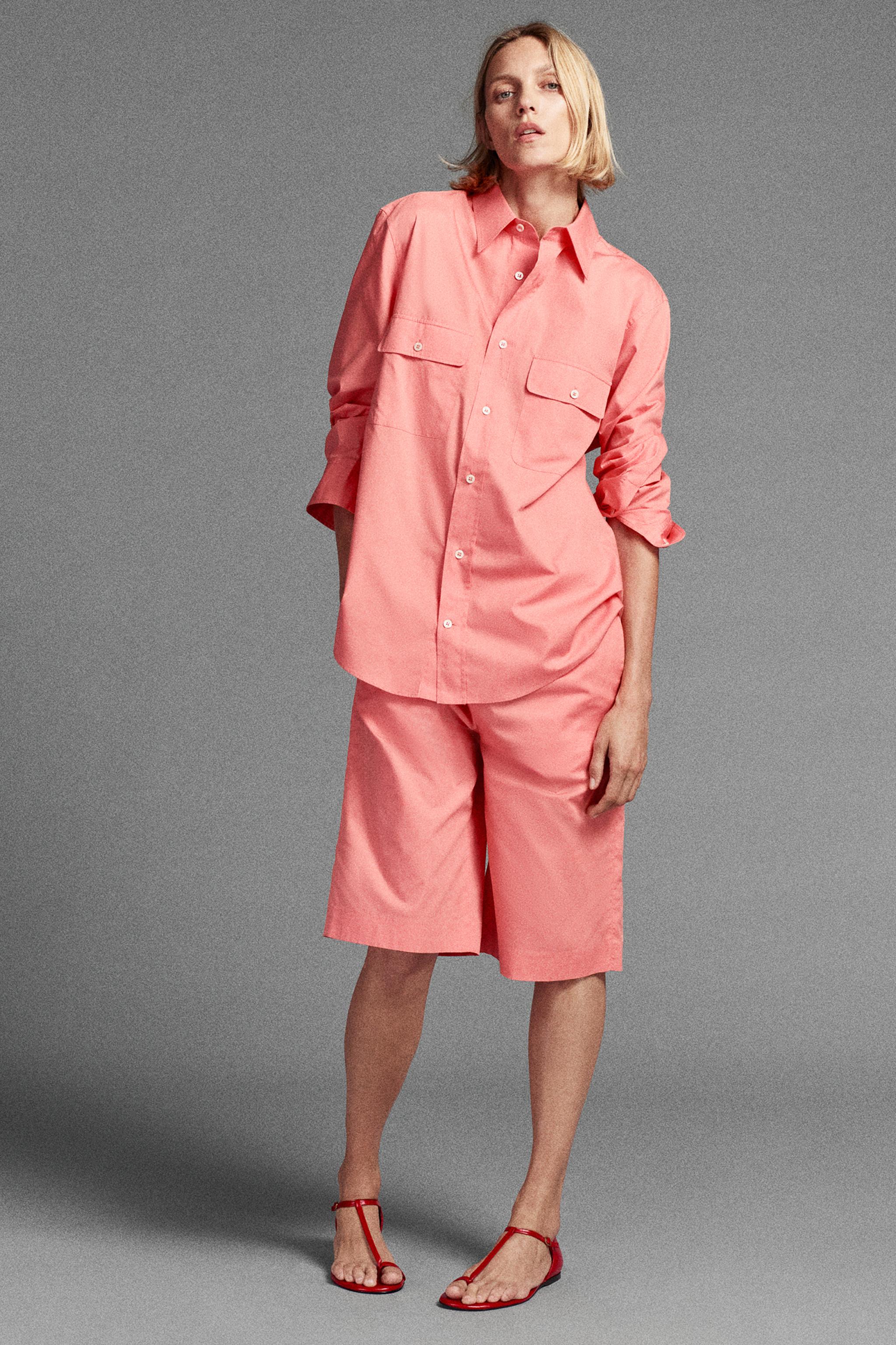 РУБАШКА ИЗ ПОПЛИНА С КАРМАНАМИ — ZW COLLECTION — ZARA
