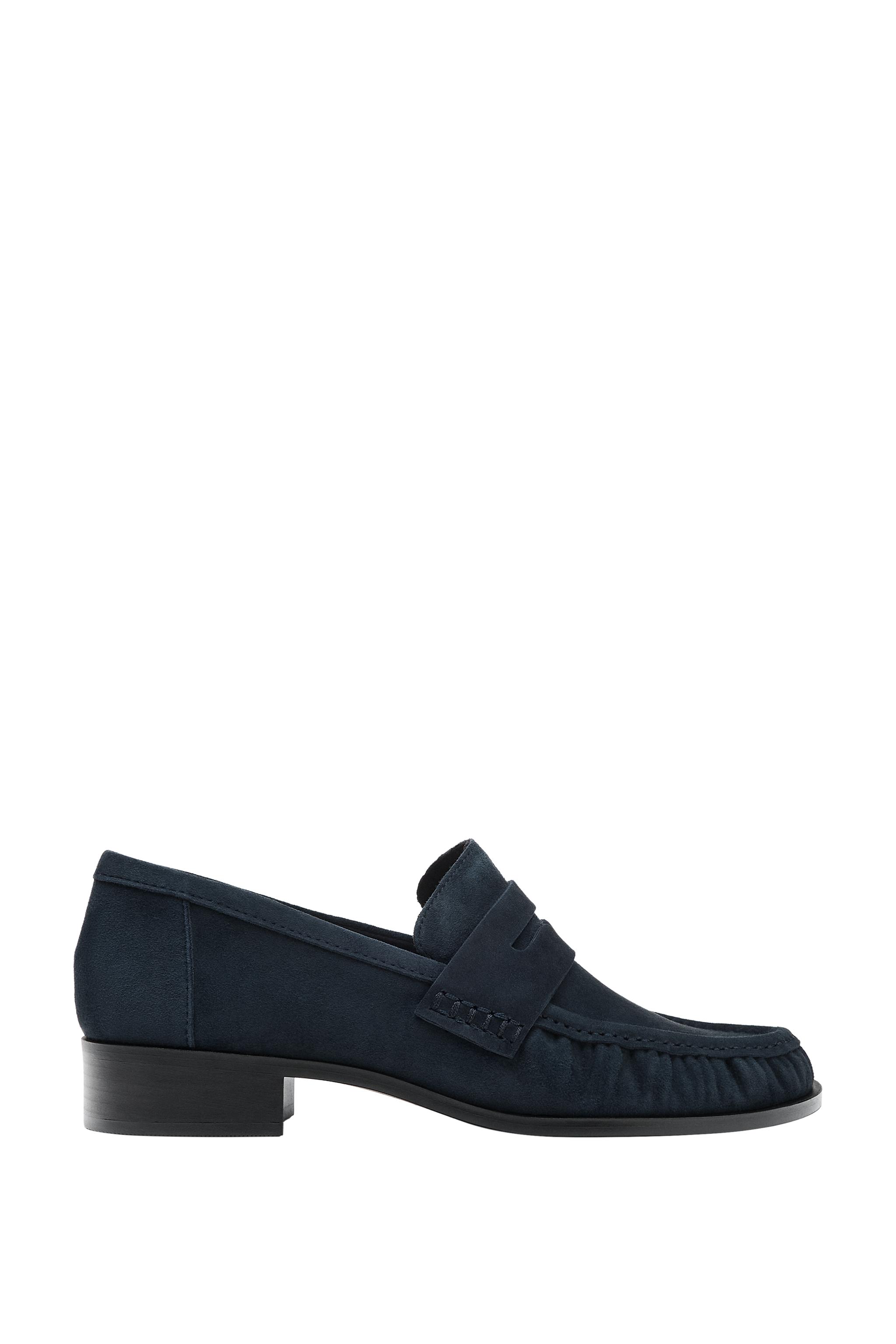 RUFFLED SUEDE LOAFERS — ZARA