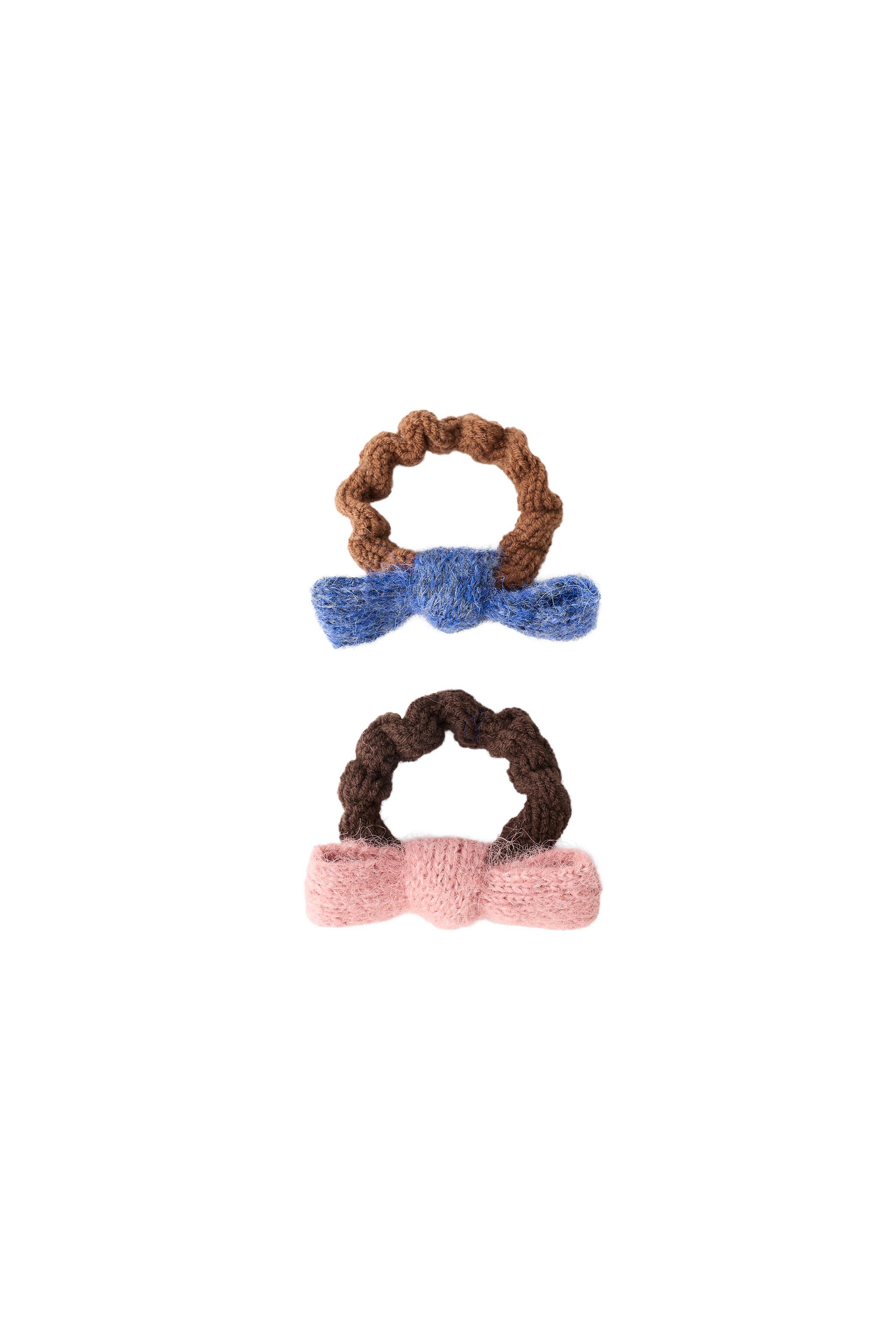 2-PACK OF KNITTED BOW HAIR TIES — ZARA