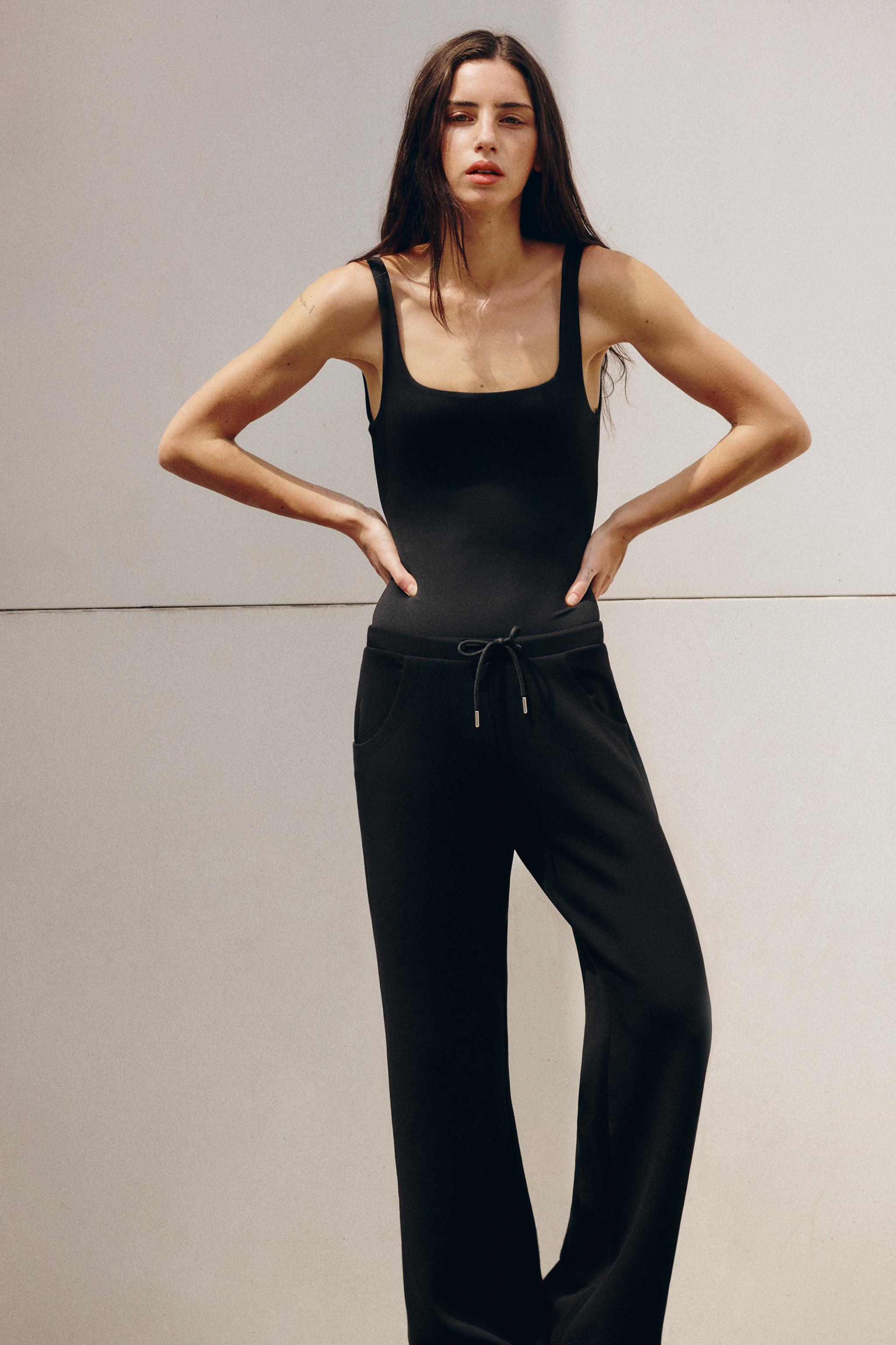 Боди из эластичной ткани с квадратным вырезом — ZARA