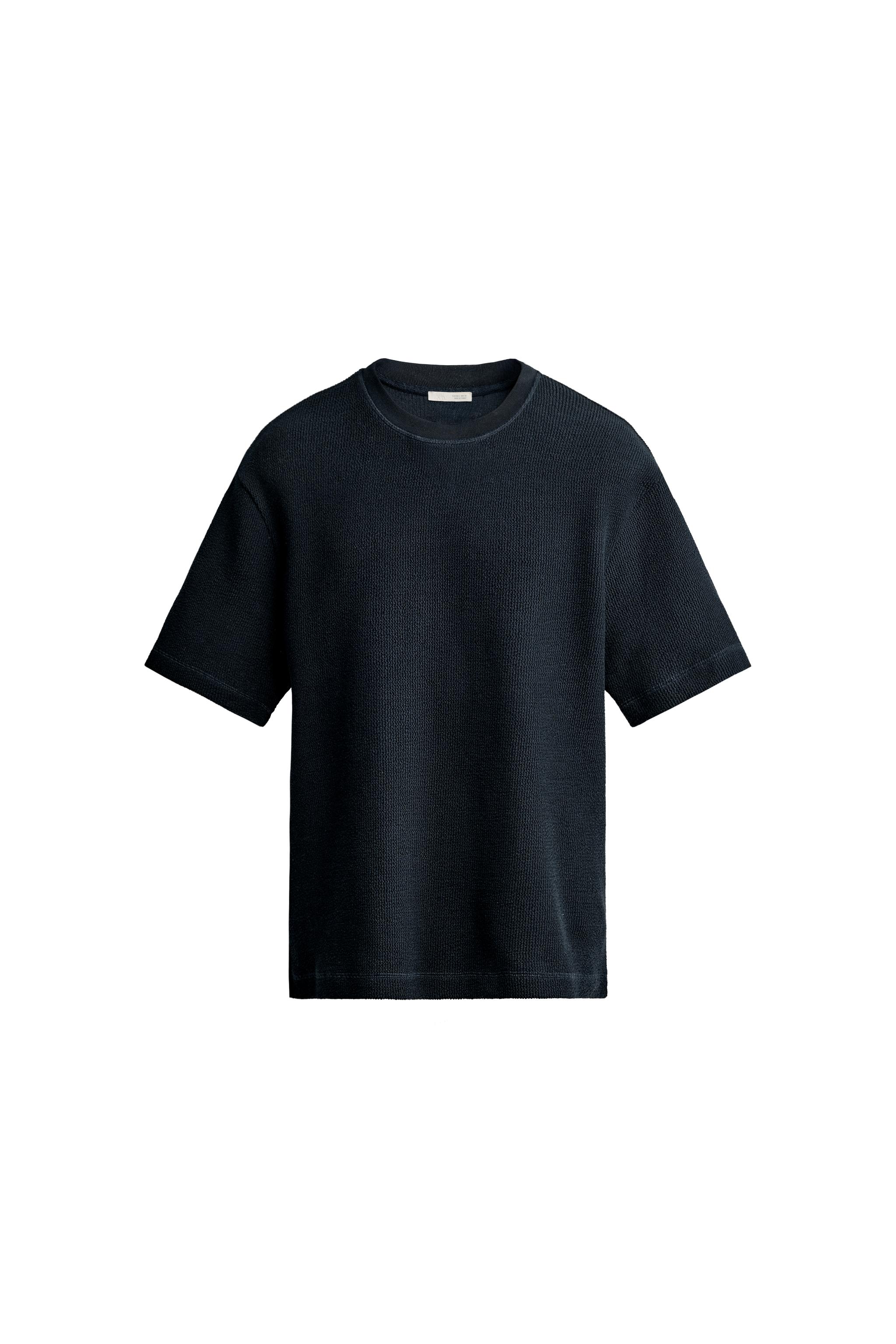 Футболка классического кроя из серсакера — ZARA
