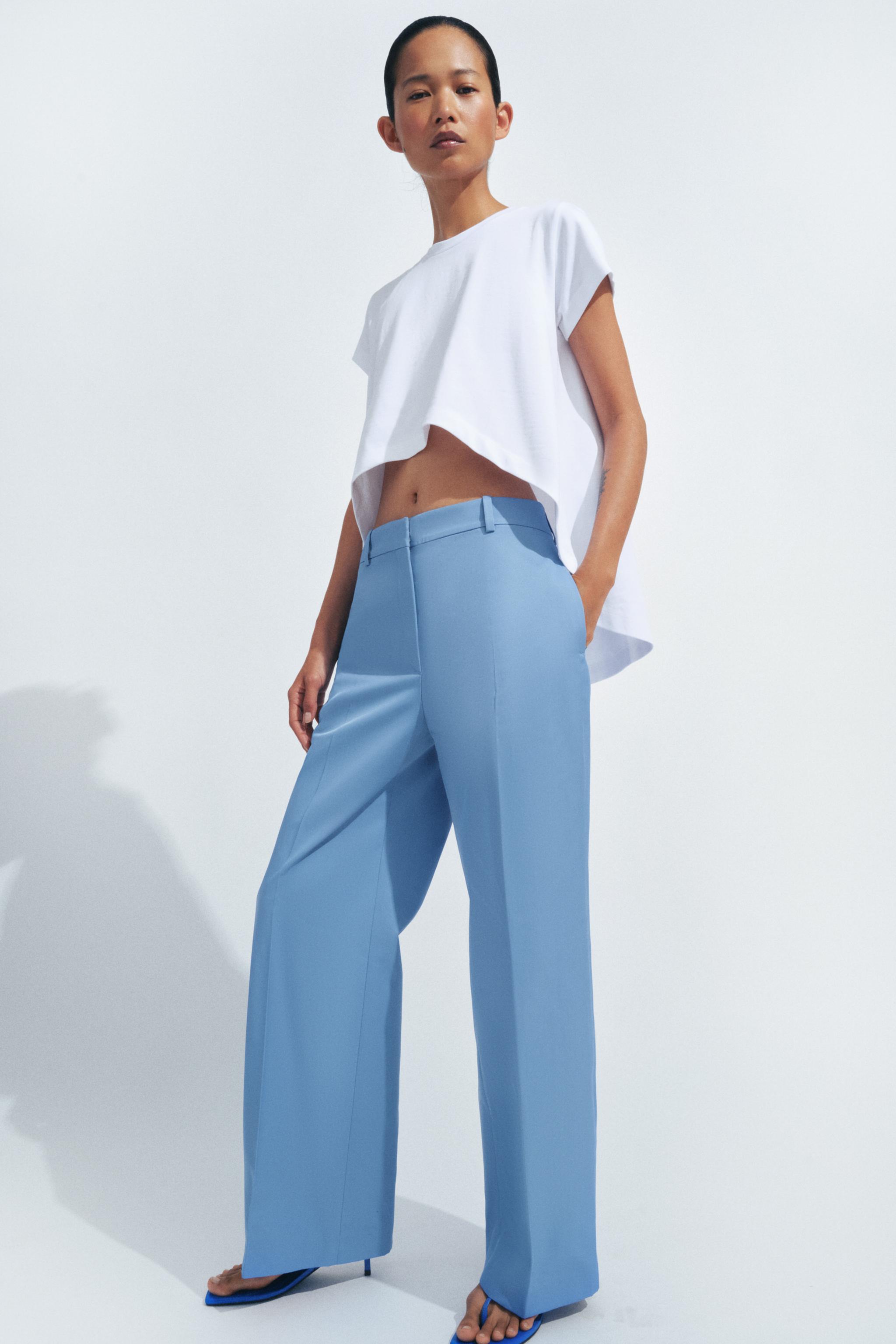 Брюки ZW COLLECTION с прямыми штанинами — ZARA