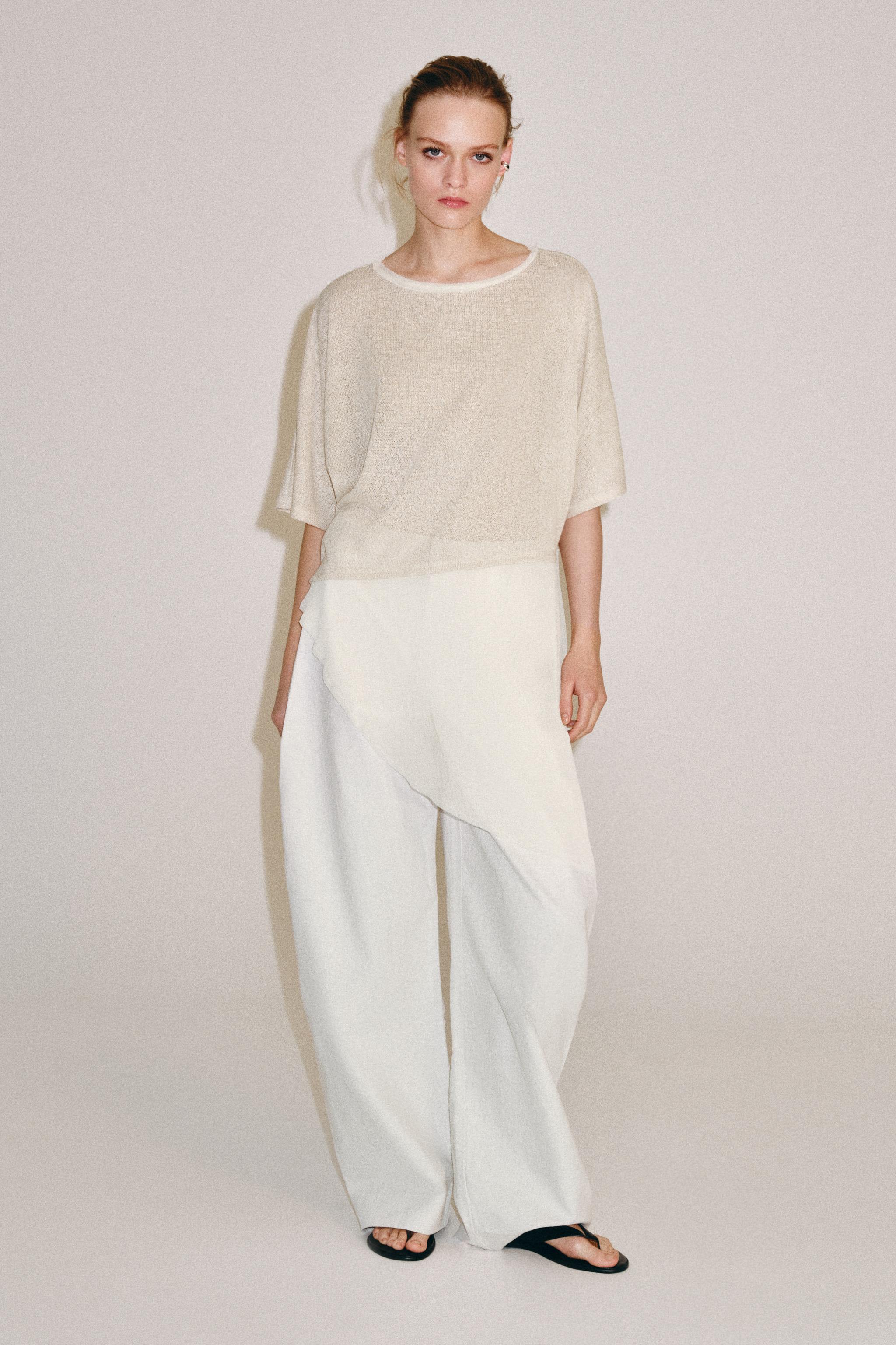 Брюки ZW COLLECTION с широкими штанинами — ZARA