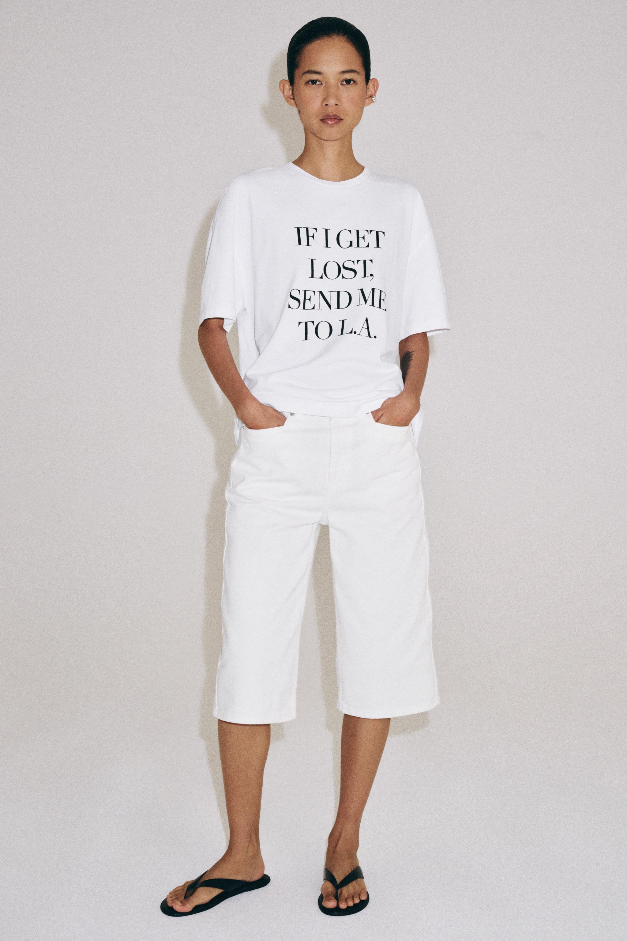 Футболка с коротким рукавом со слоганом — ZARA