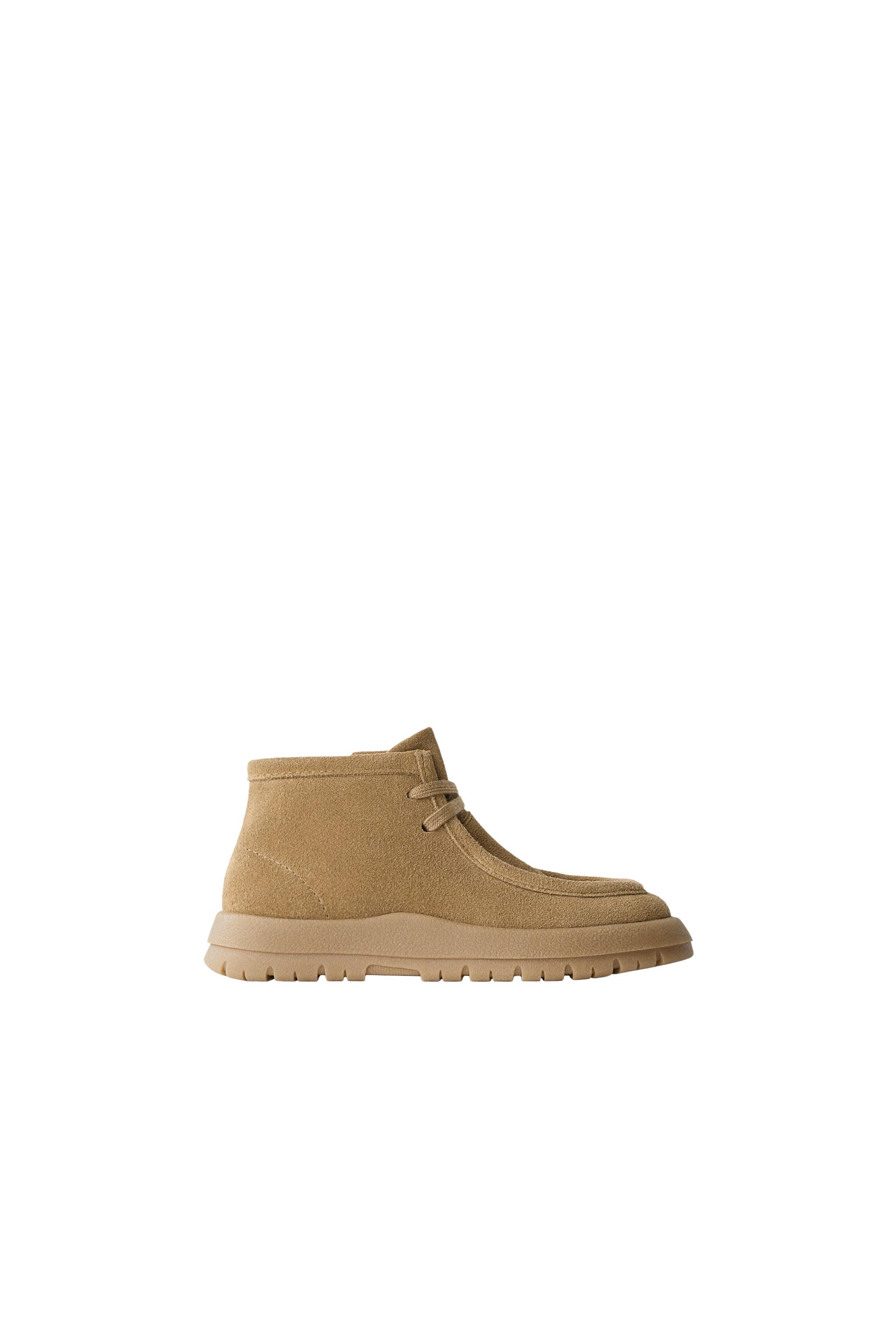 Кожаные ботильоны длиной до щиколотки — ZARA