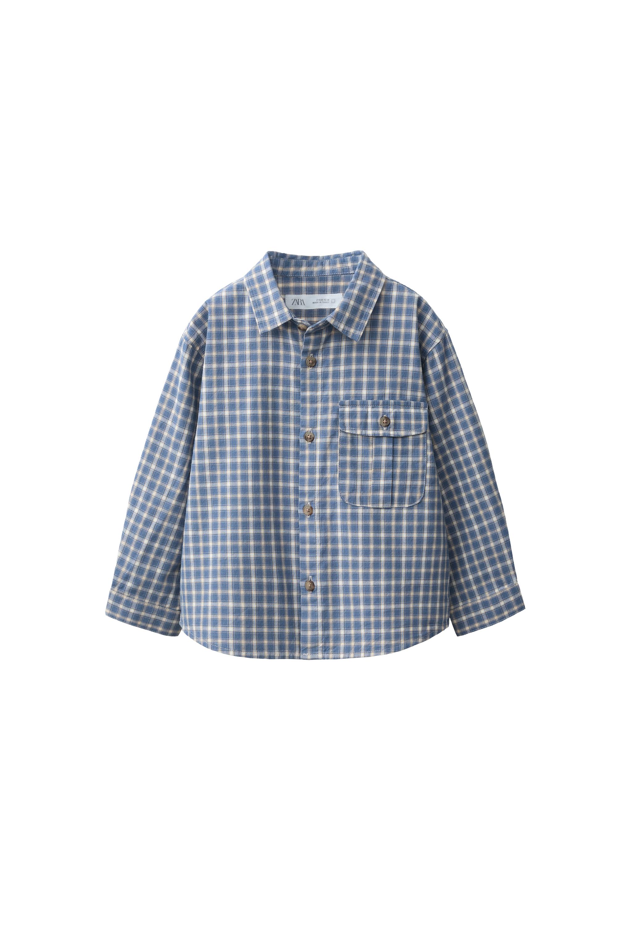 CHECK SHIRT WITH POCKET — ZARA