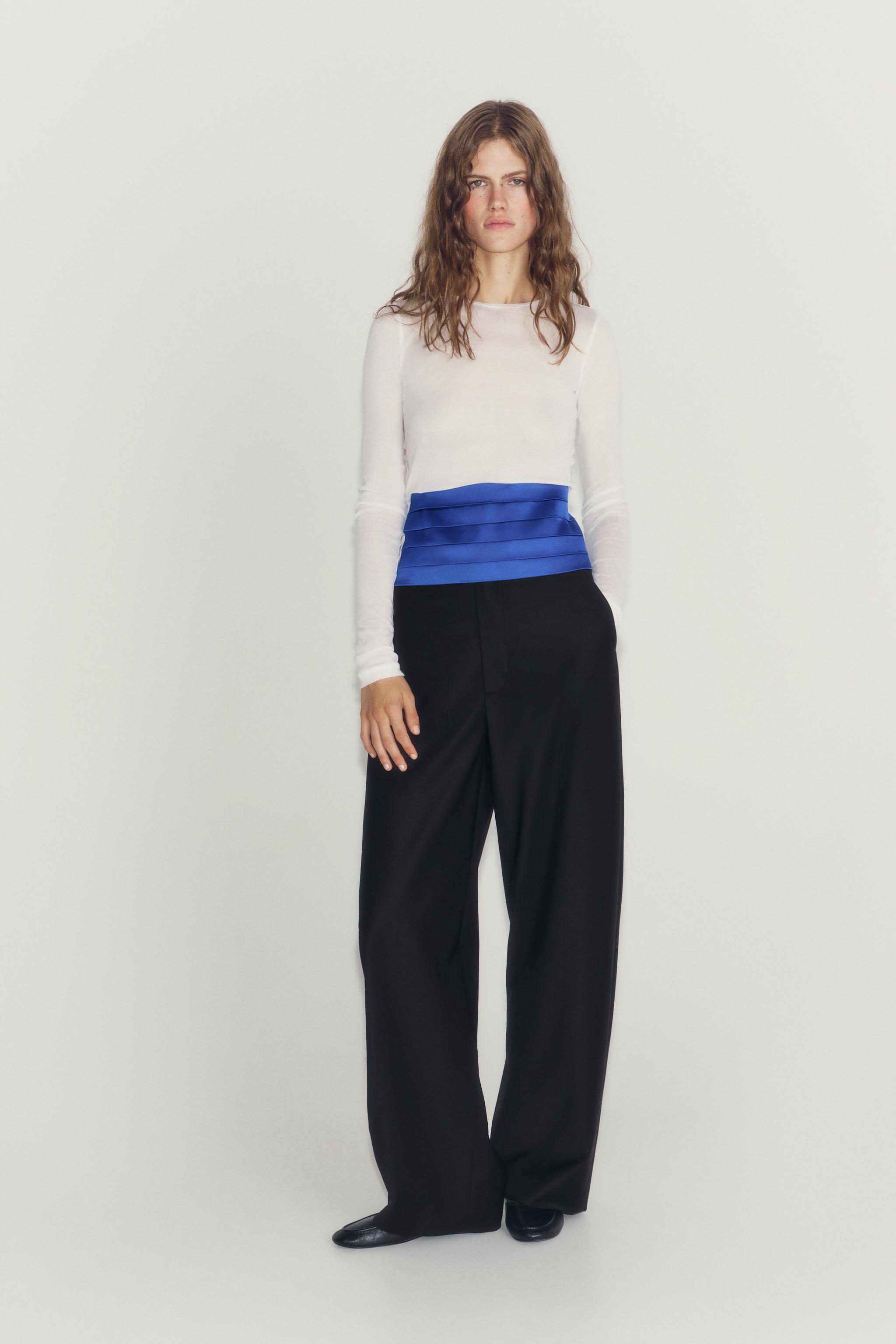 Брюки с широкими штанинами из шерстяной смеси ZW COLLECTION — ZARA