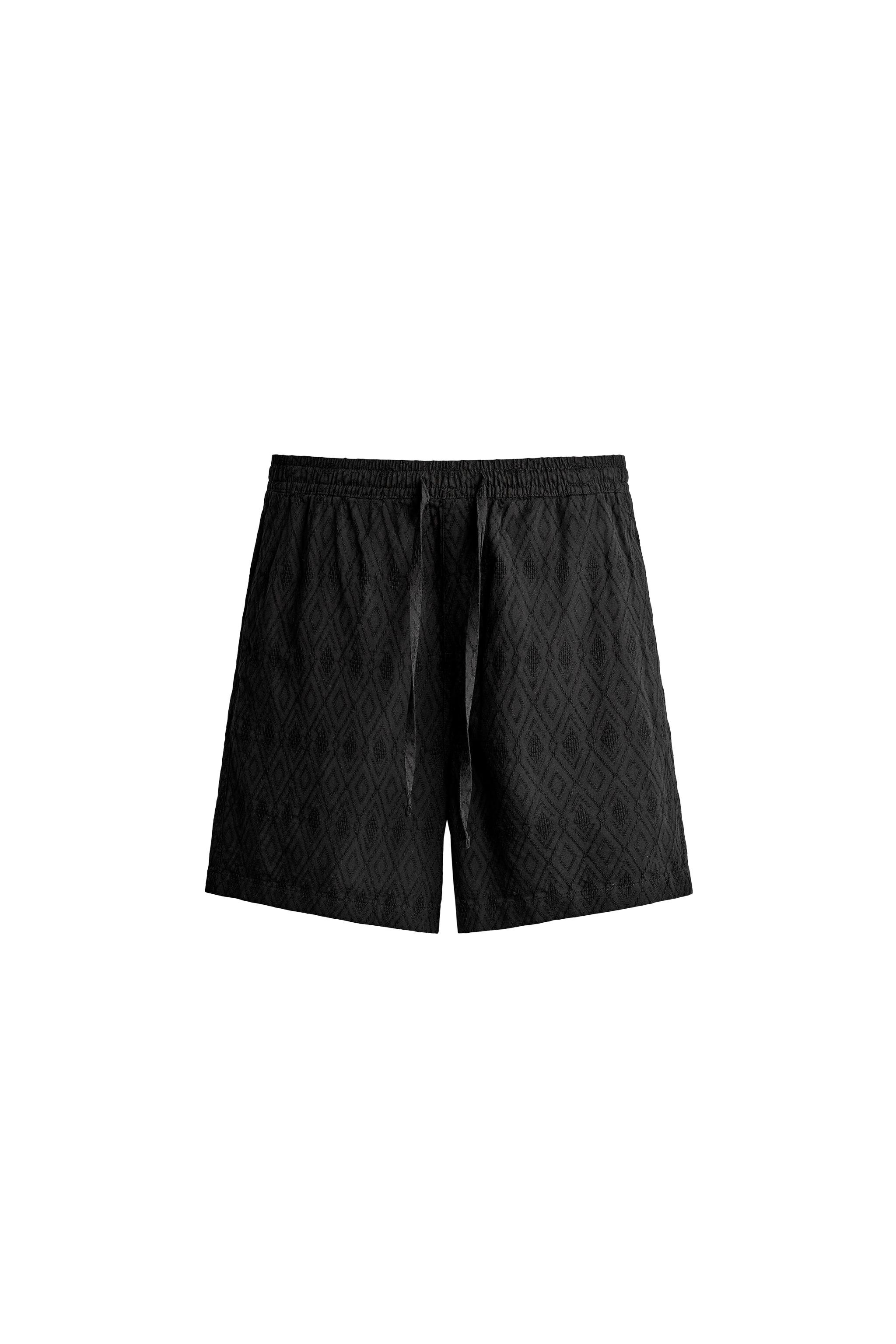 Бермуды классического кроя с геометричным жаккардовым узором — ZARA