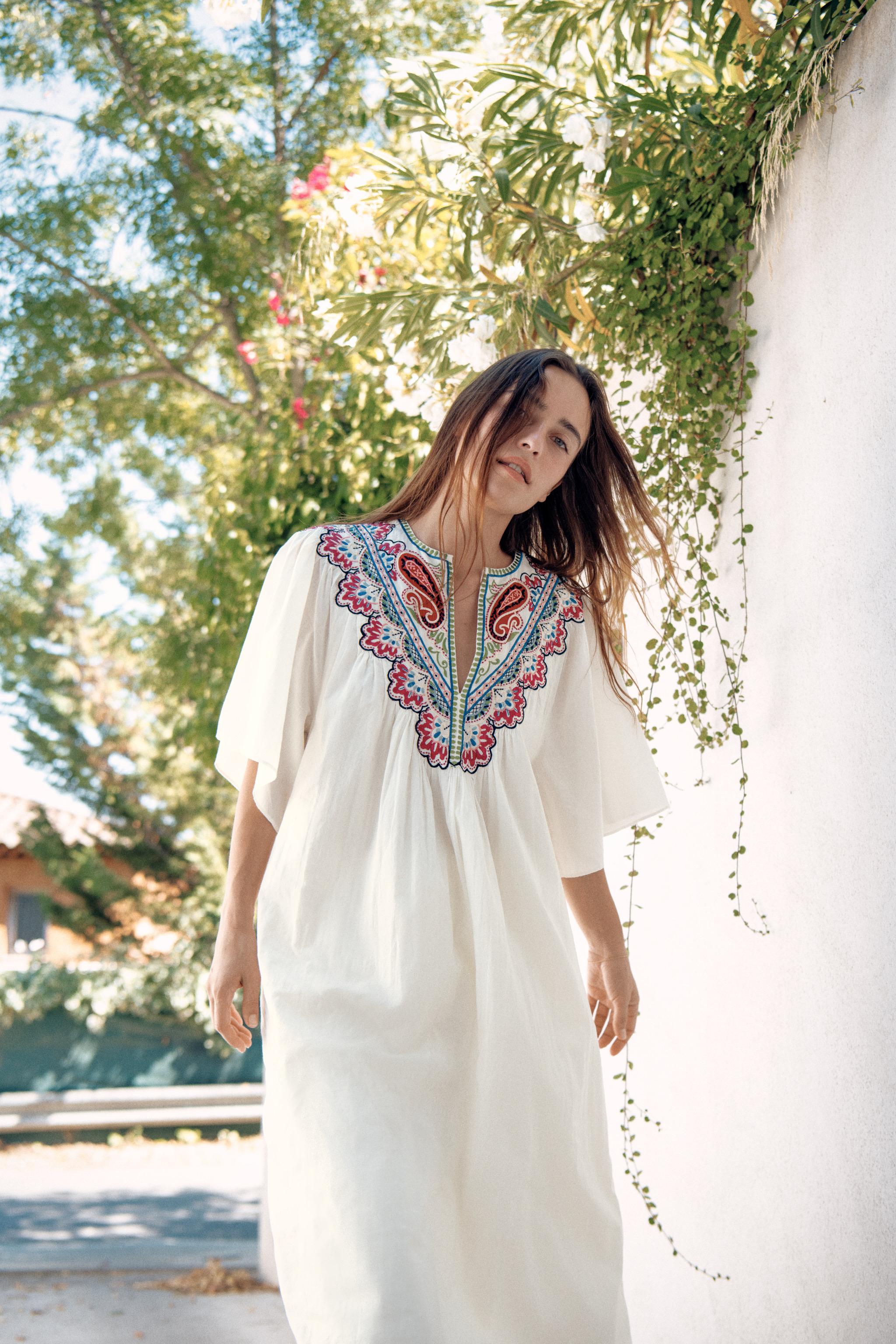 Midi-платье ZW COLLECTION с вышивкой — ZARA