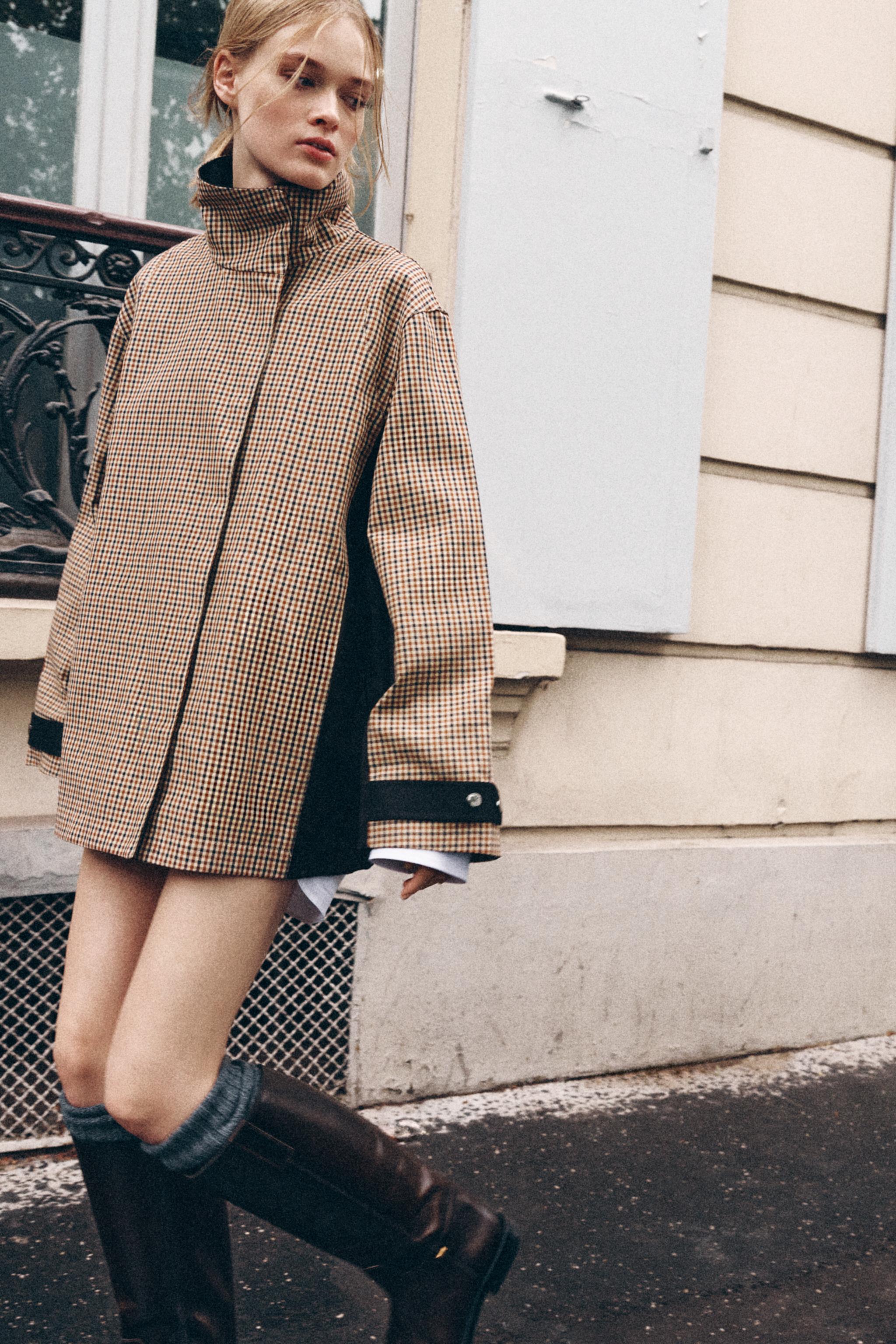 КОРОТКАЯ ПАРКА В КЛЕТКУ — ZW COLLECTION — ZARA