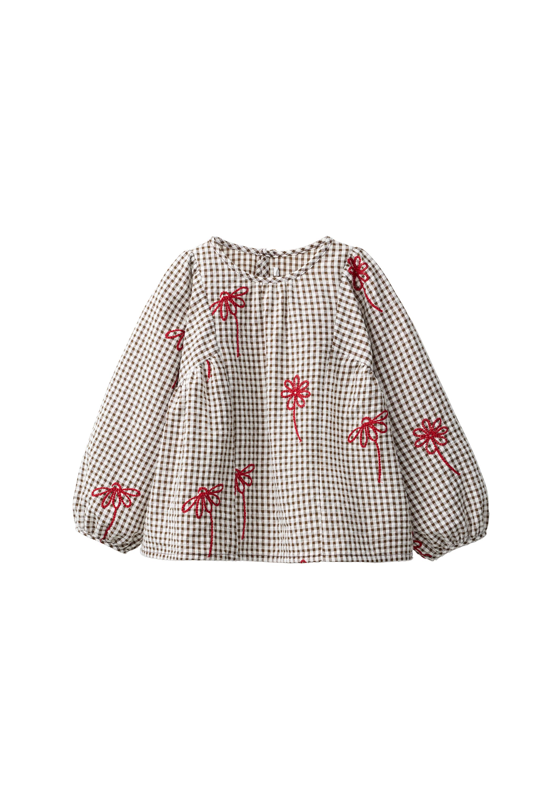 РУБАШКА В КЛЕТКУ С ЦВЕТОЧНОЙ ВЫШИВКОЙ — ZARA