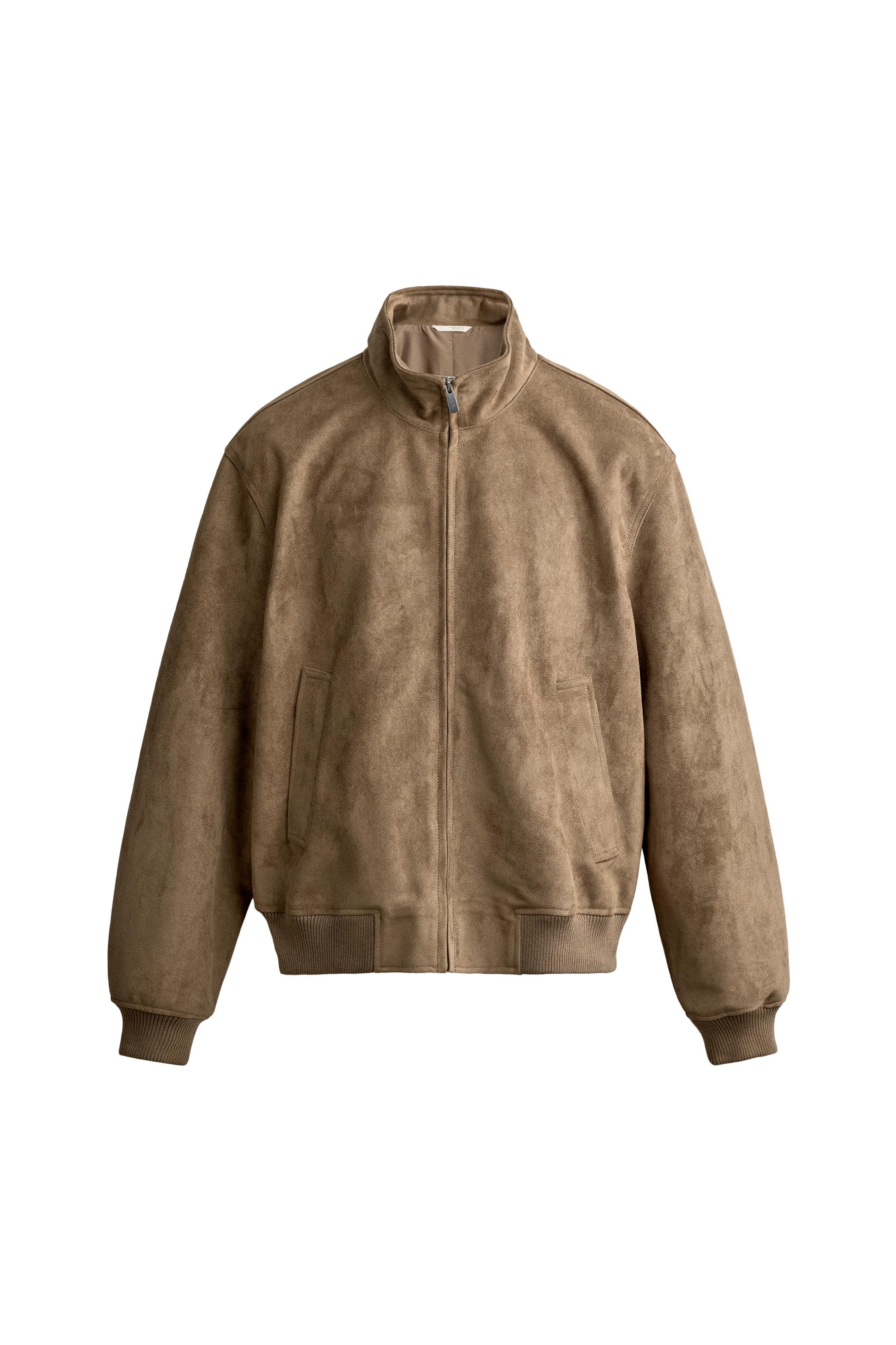 КУРТКА КЛАССИЧЕСКОГО КРОЯ ИЗ ИСКУССТВЕННОЙ ЗАМШИ — ZARA