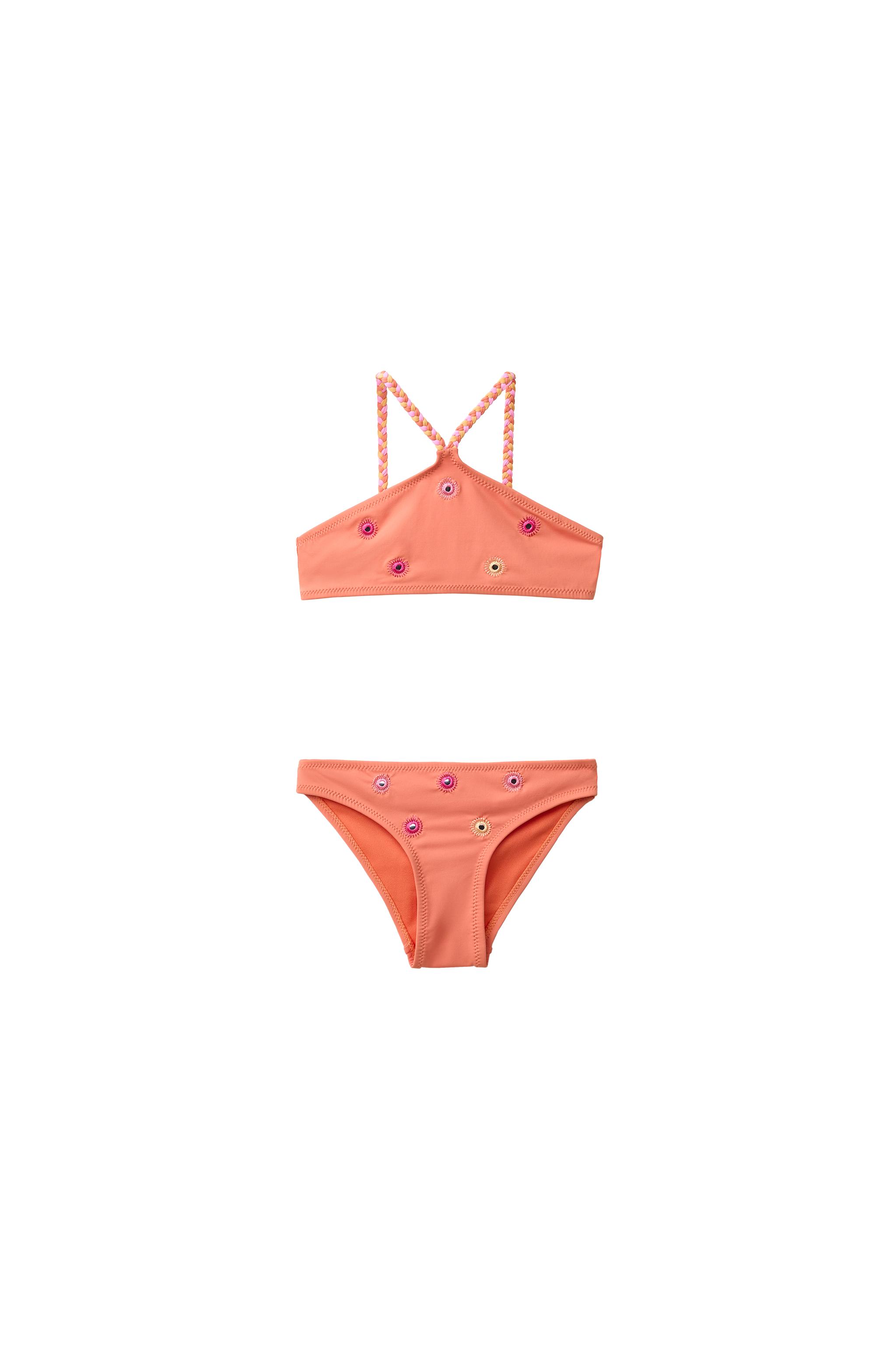 6-14 ЛЕТ/КОМПЛЕКТ БИКИНИ С ВЫШИТЫМИ ЗЕРКАЛЬЦАМИ — ZARA