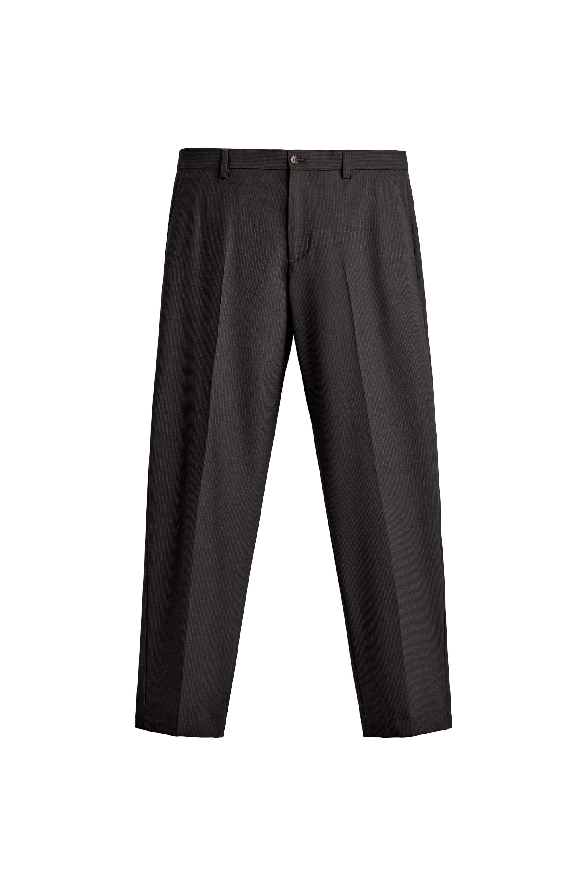 STRIPED SUIT REGULAR FIT TROUSERS — ZARA