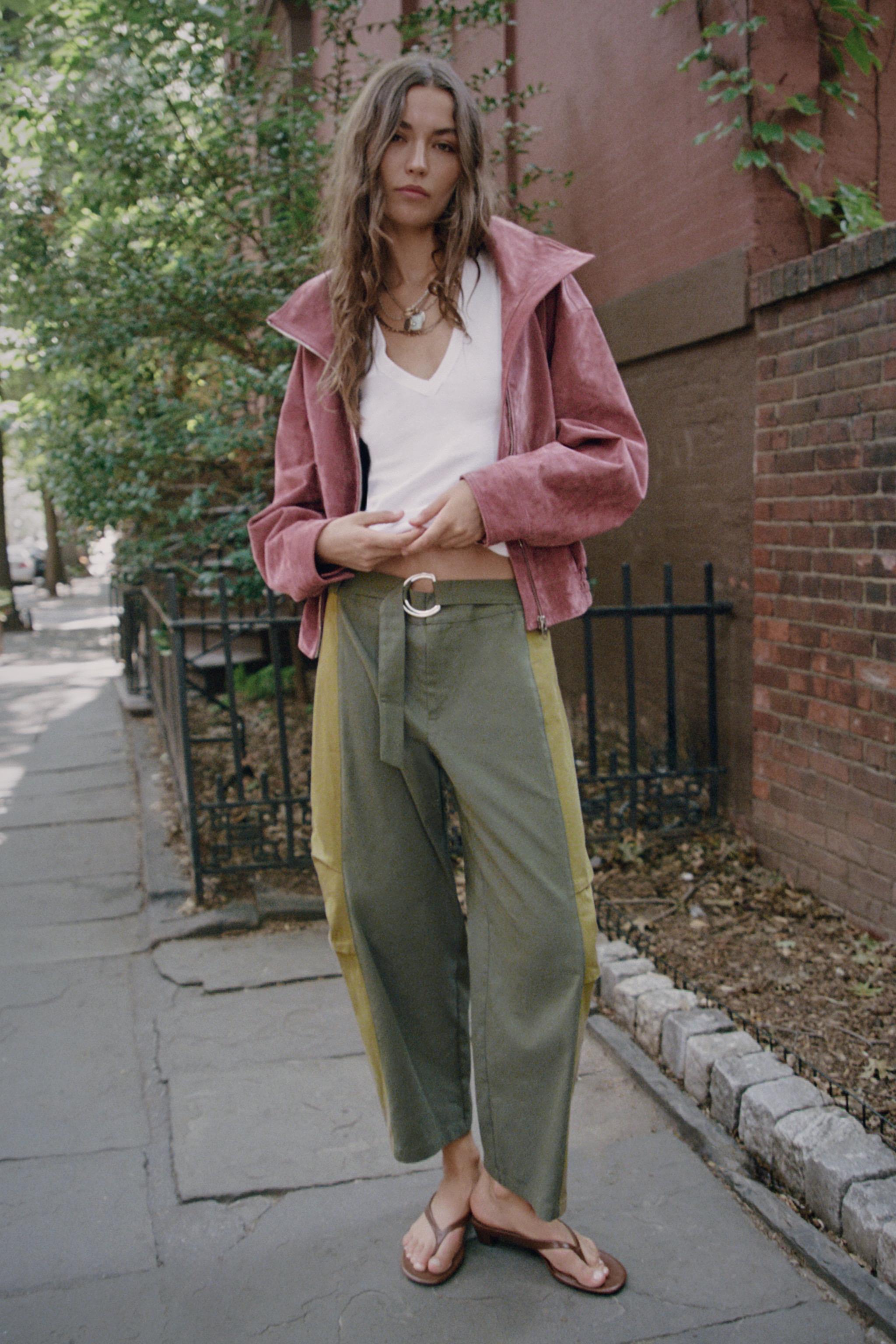 Бомбер из 100% кожи с высоким воротником — ZARA