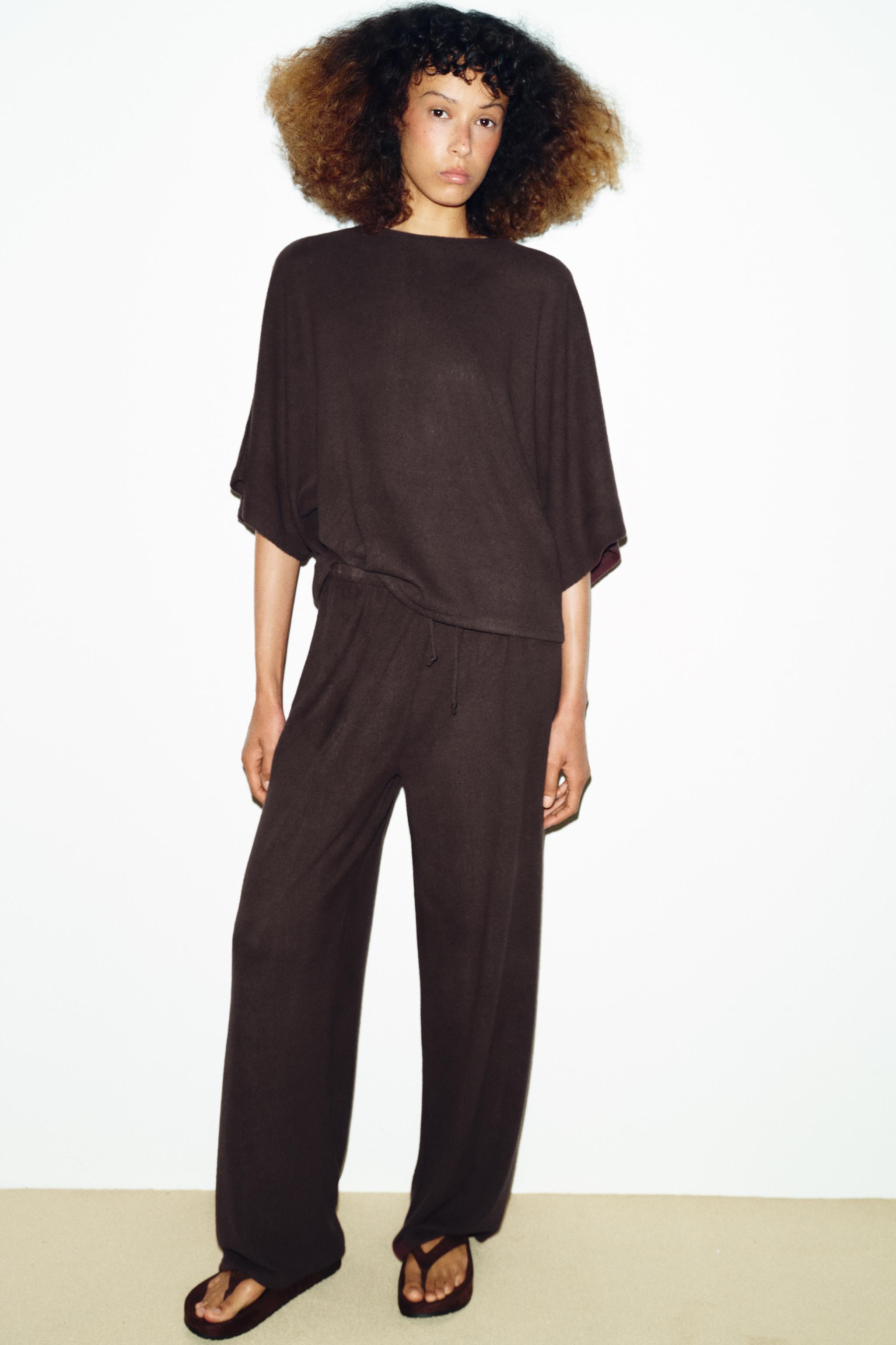 Топ с коротким рукавом из фактурной ткани — ZARA