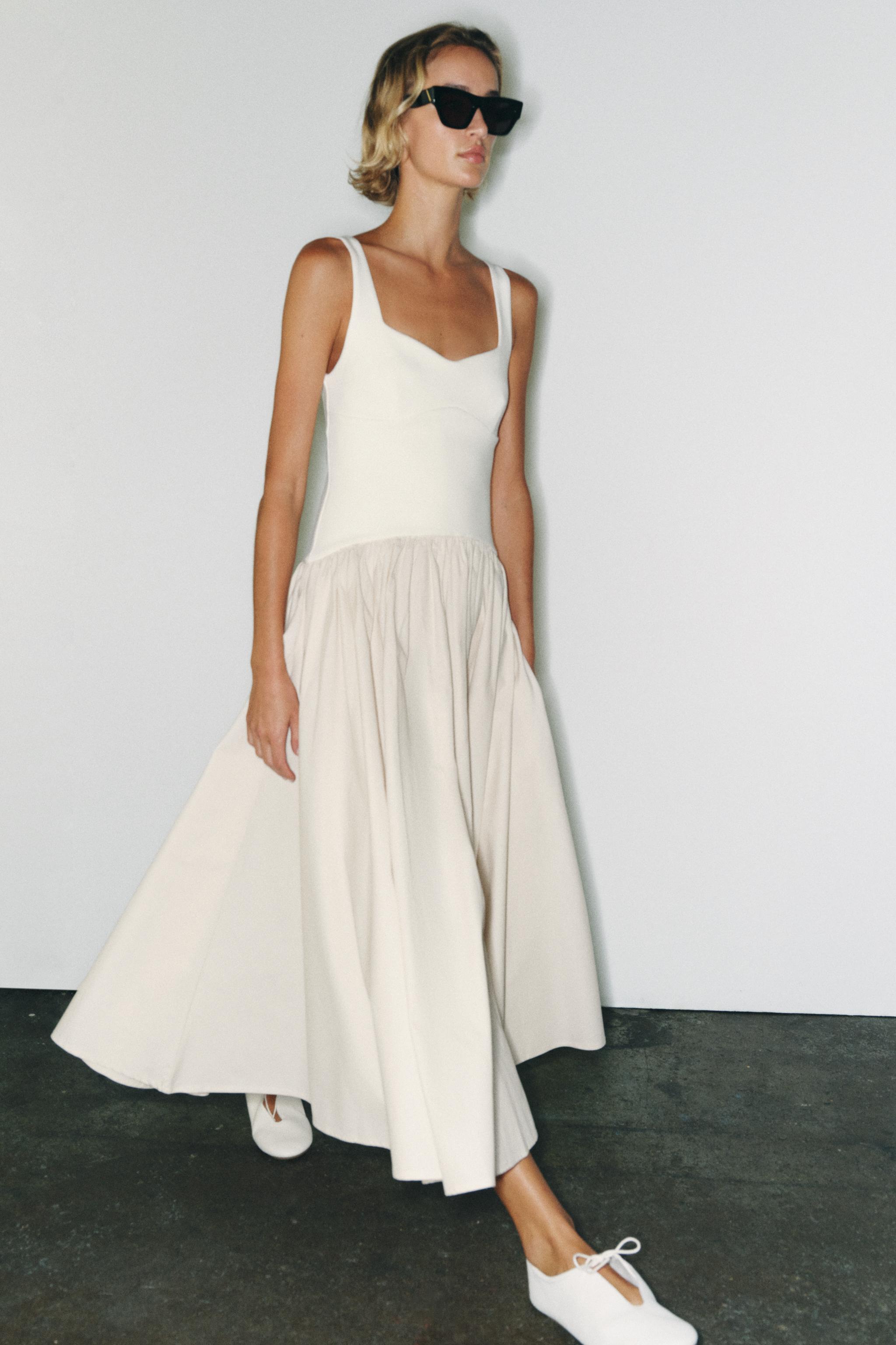 КОМБИНИРОВАННОЕ ПЛАТЬЕ МИДИ — ZARA