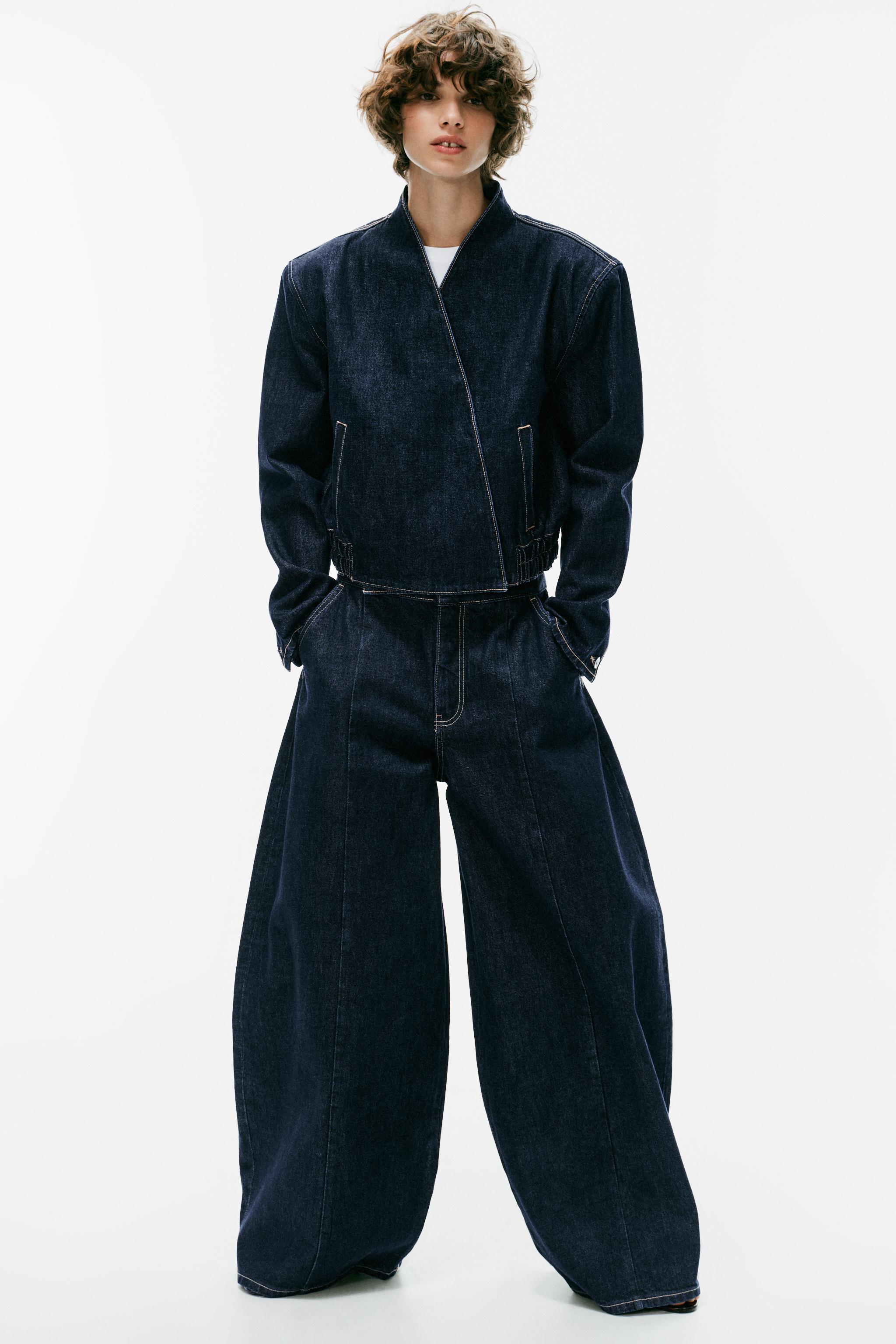 ДЖИНСОВЫЙ БОМБЕР TRF С ЗАПАХОМ — ZARA