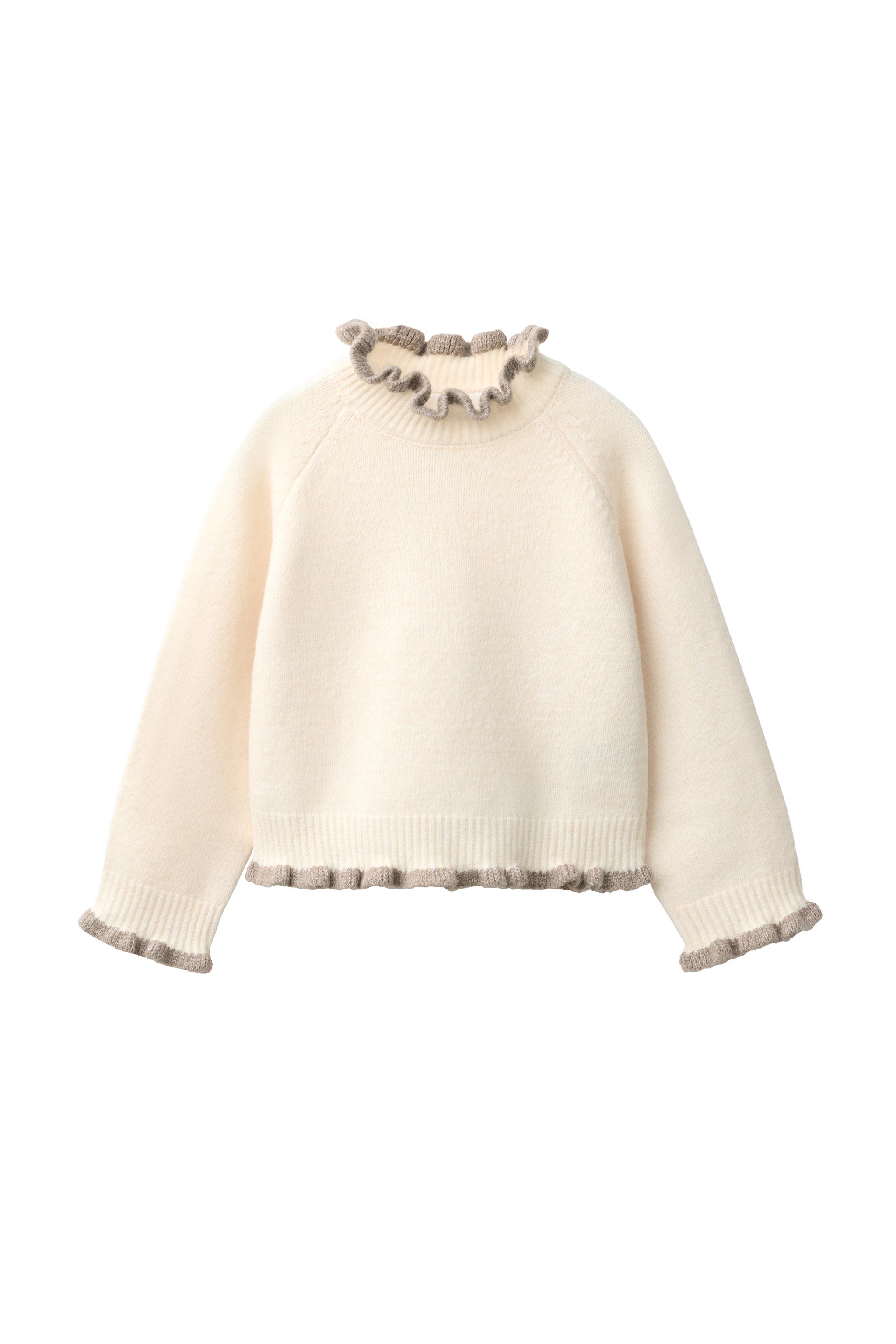 Джемпер из трикотажа с контрастными оборками — ZARA