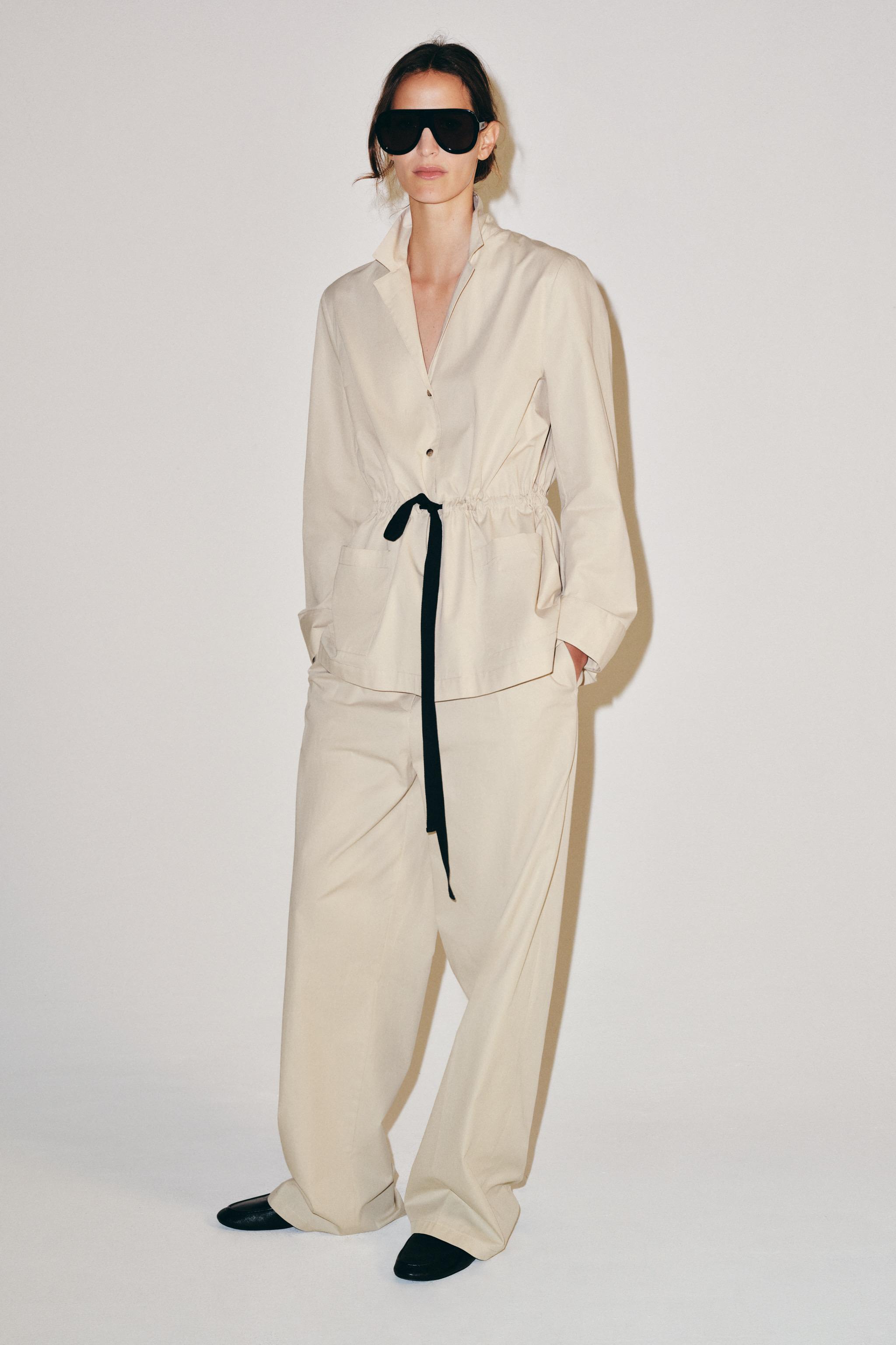 Рубашка ZW COLLECTION с завязками — ZARA
