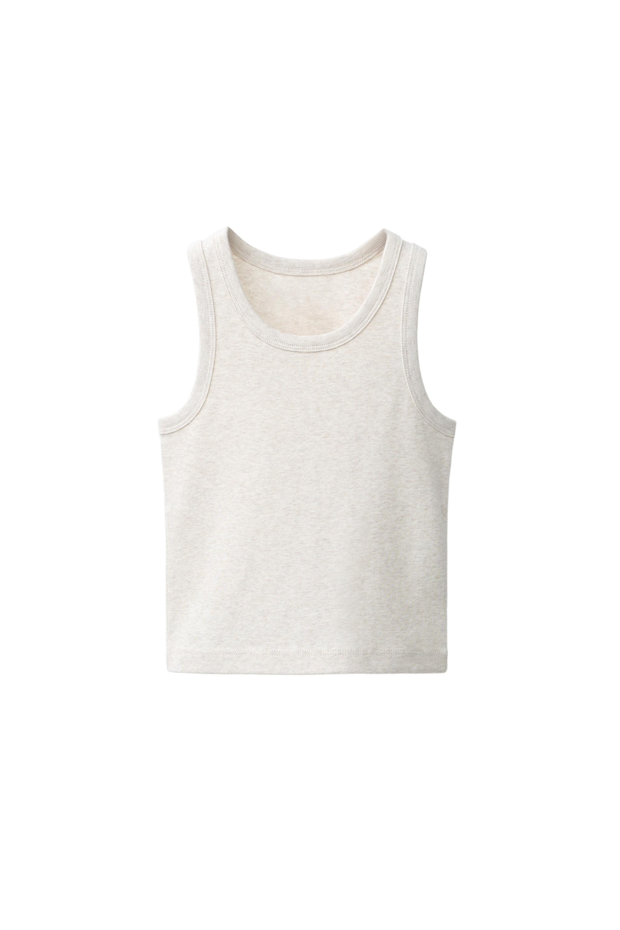 Футболка из меланжевой ткани в рубчик — ZARA