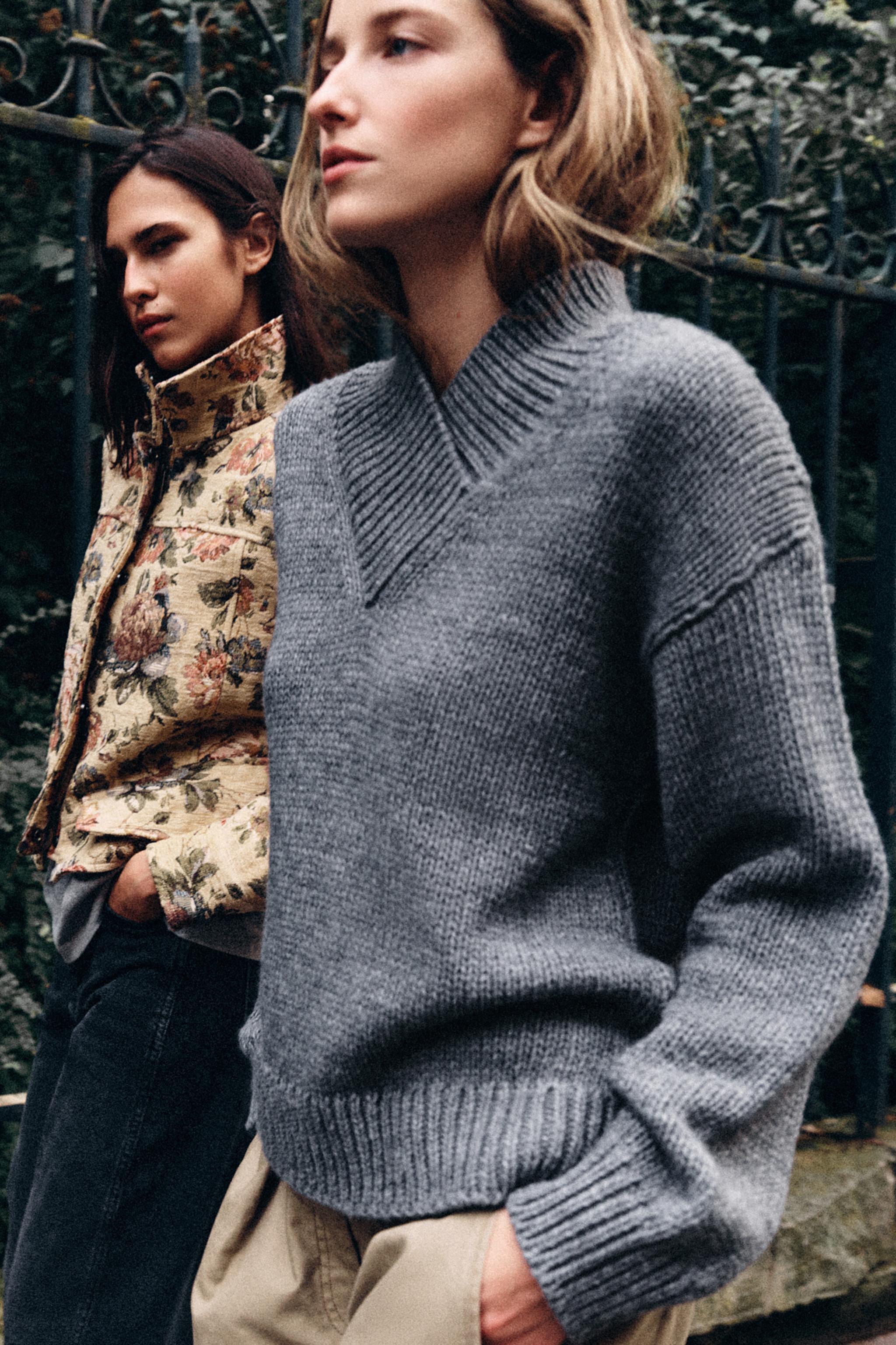 СВИТЕР С V-ОБРАЗНЫМ ВЫРЕЗОМ — ZARA