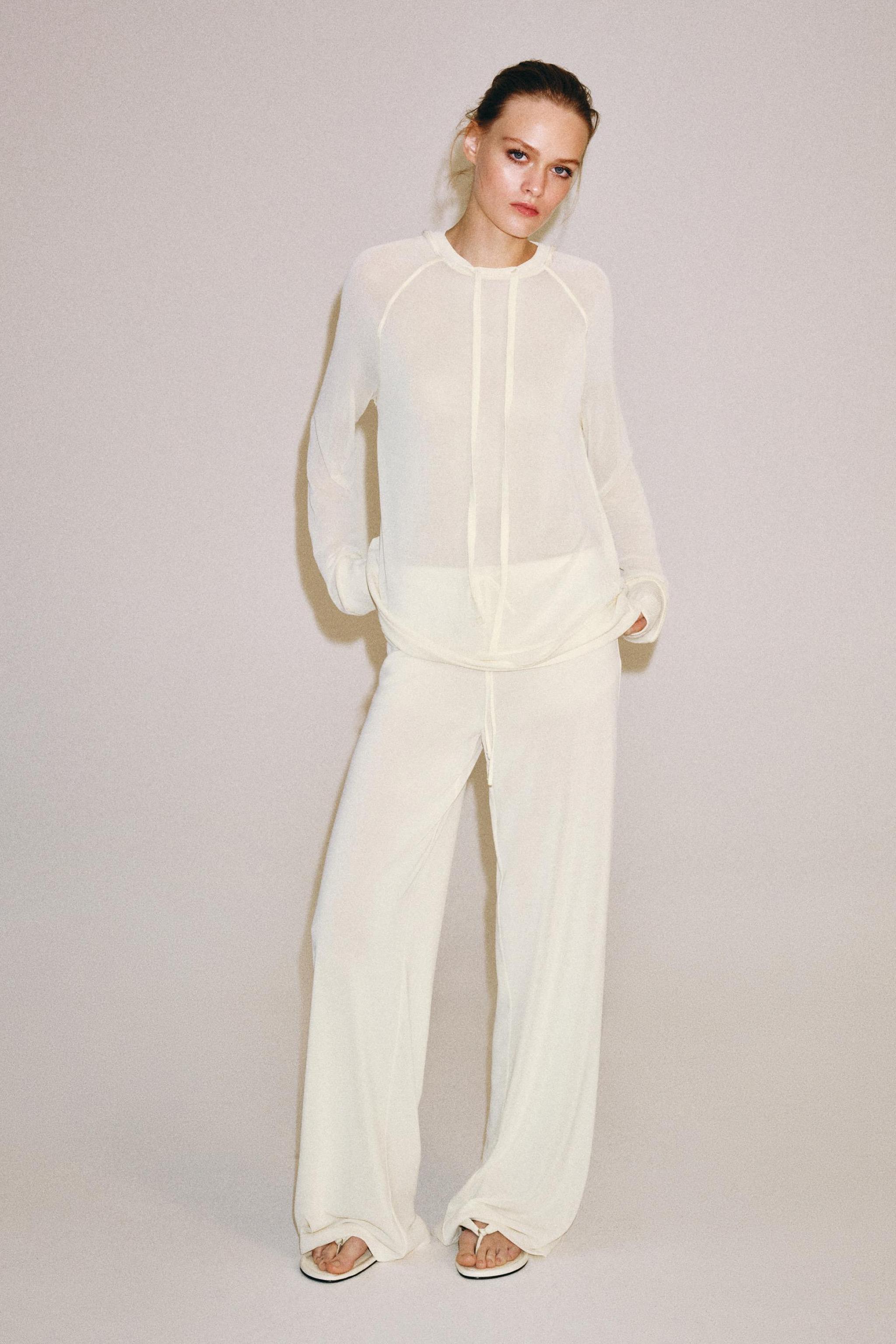 Брюки из полупрозрачной струящейся ткани — ZARA