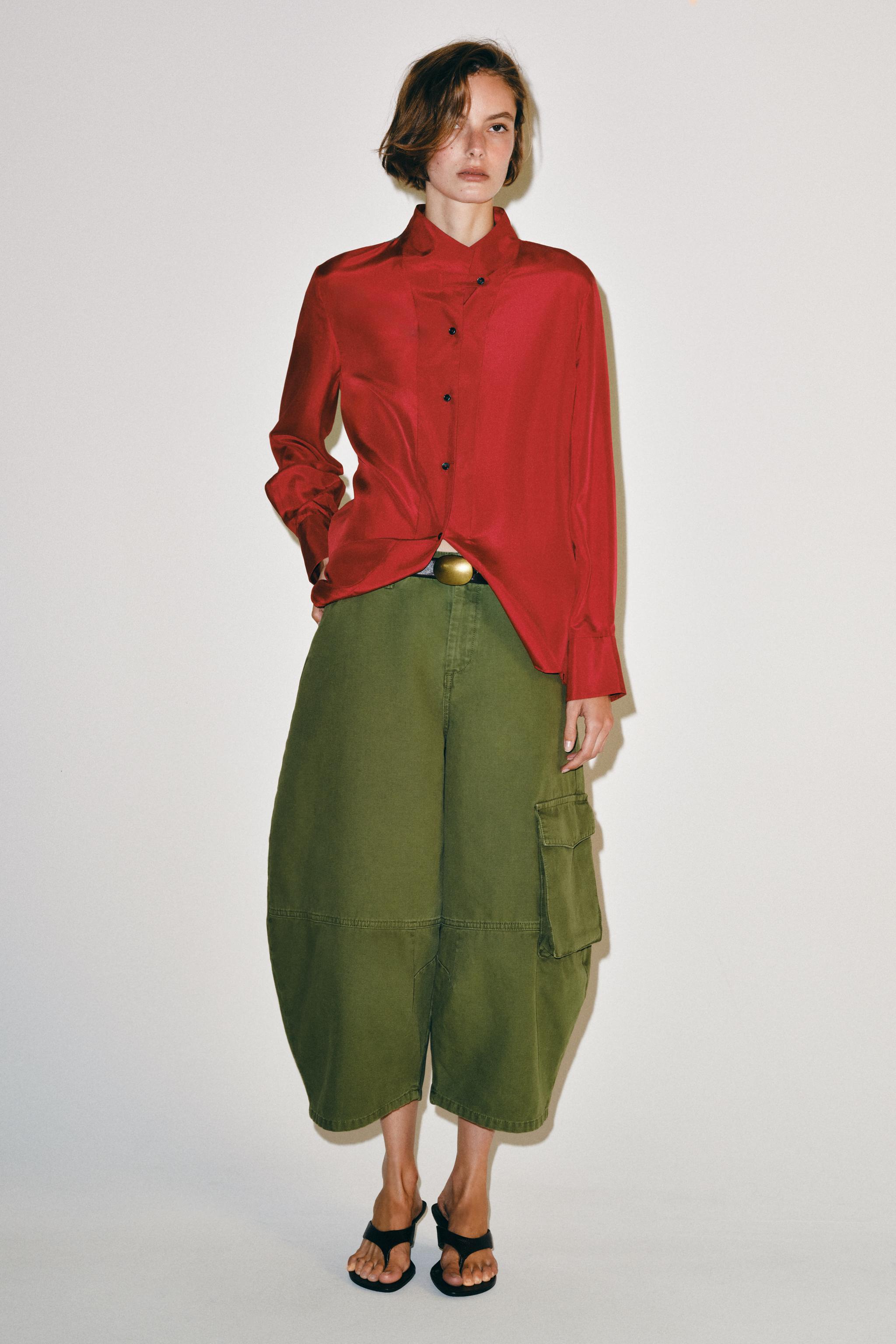 ZW COLLECTION рубашка из 100% шелка — ZARA