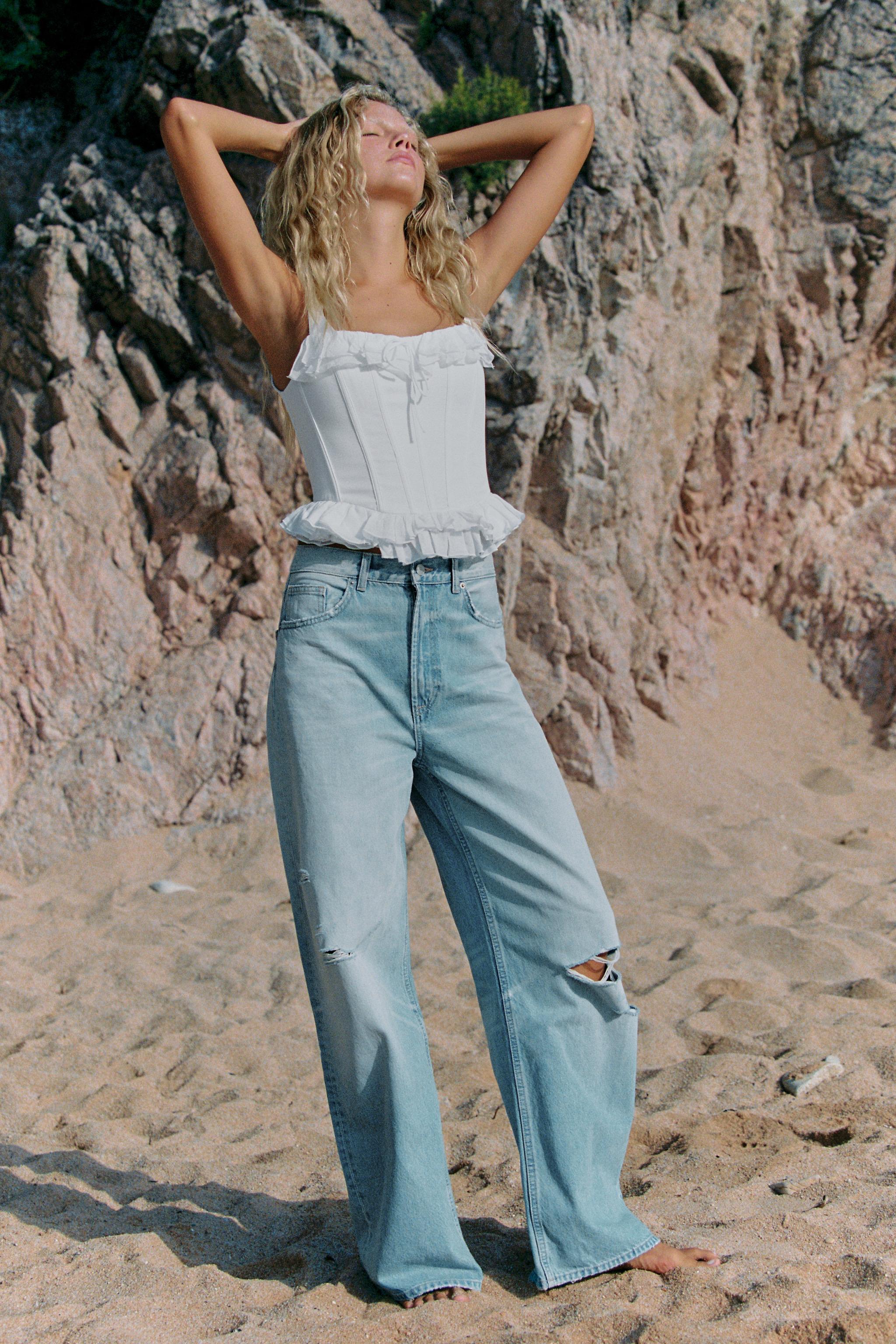 Топ с воланами в стиле корсета — ZARA