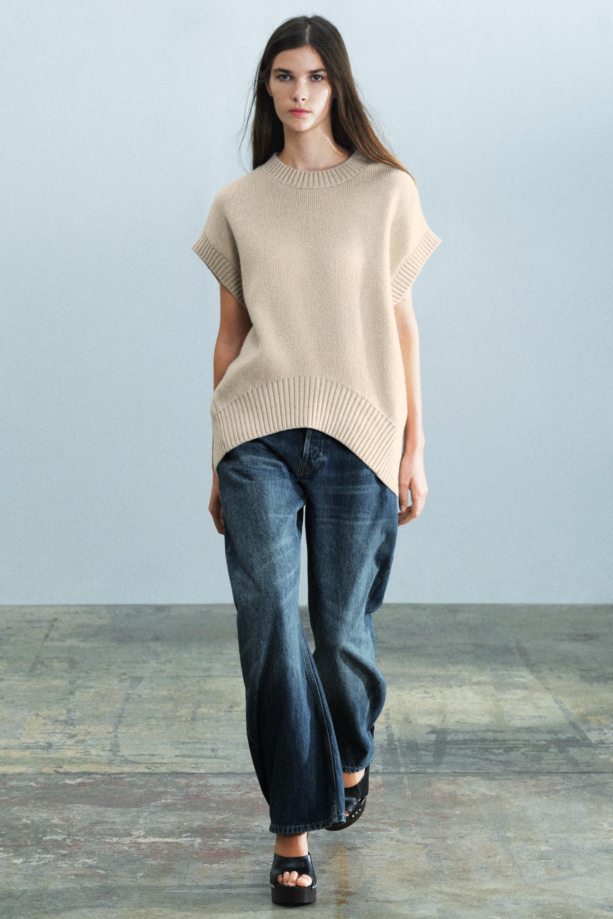 Жилет оверсайз из смесовой шерсти — ZARA