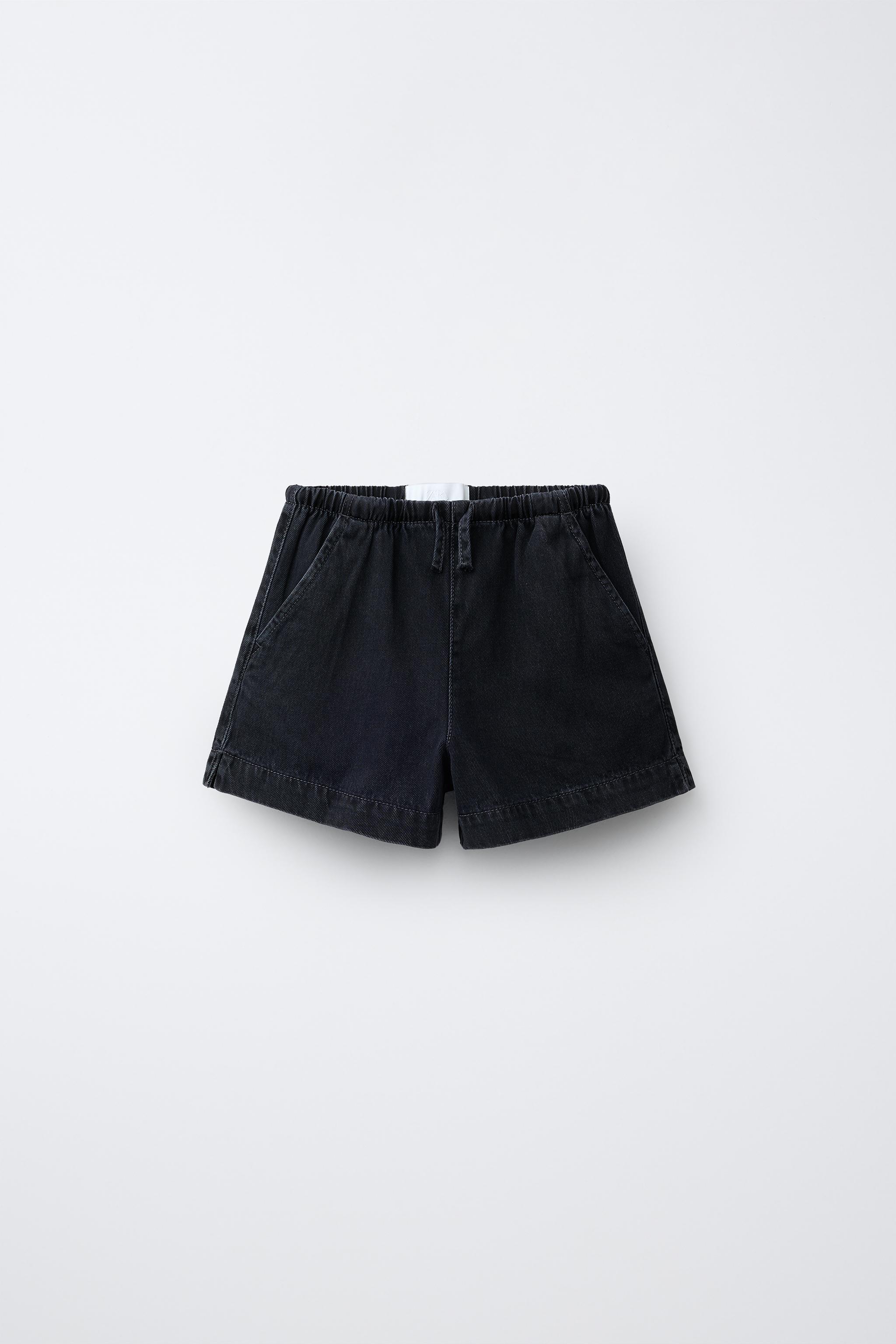 Бермуды из денима с эластичным поясом — ZARA