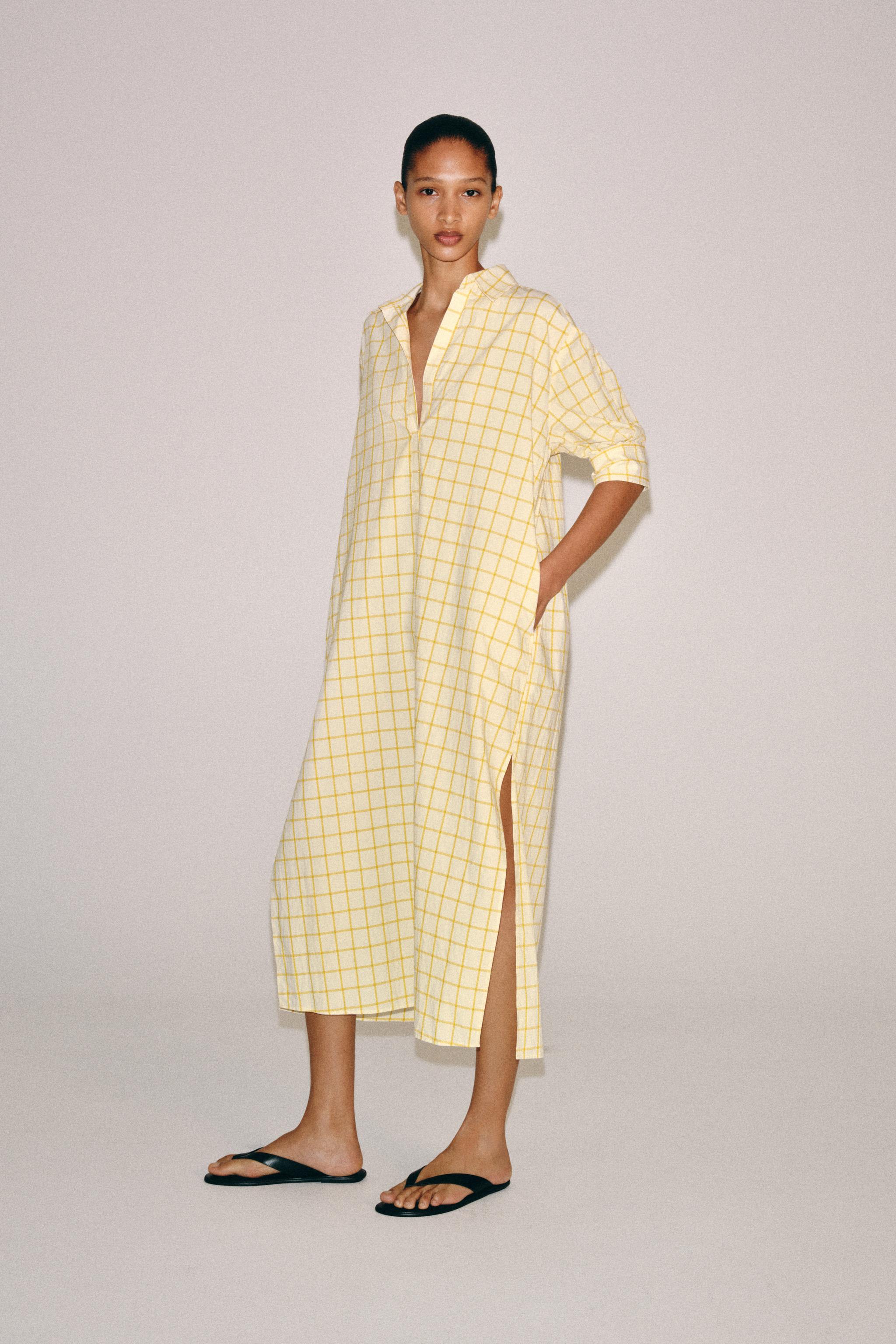 ZW COLLECTION рубашка-платье в клетку — ZARA