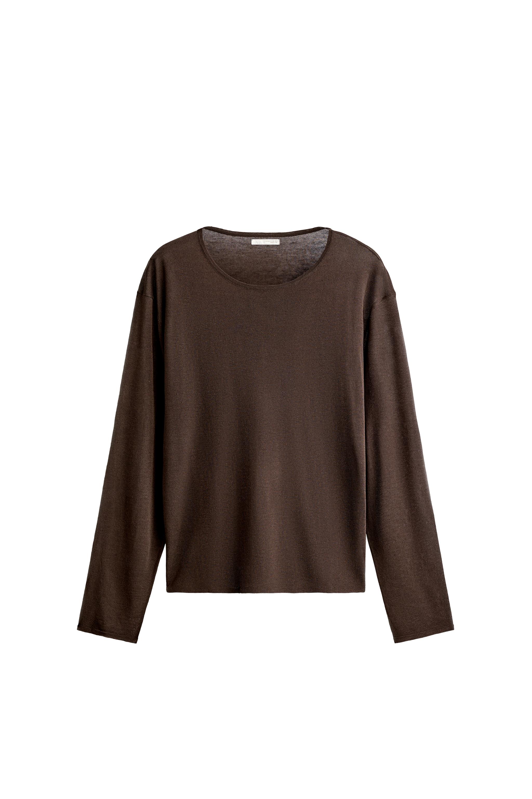 Футболка из полупрозрачной вязки — ZARA