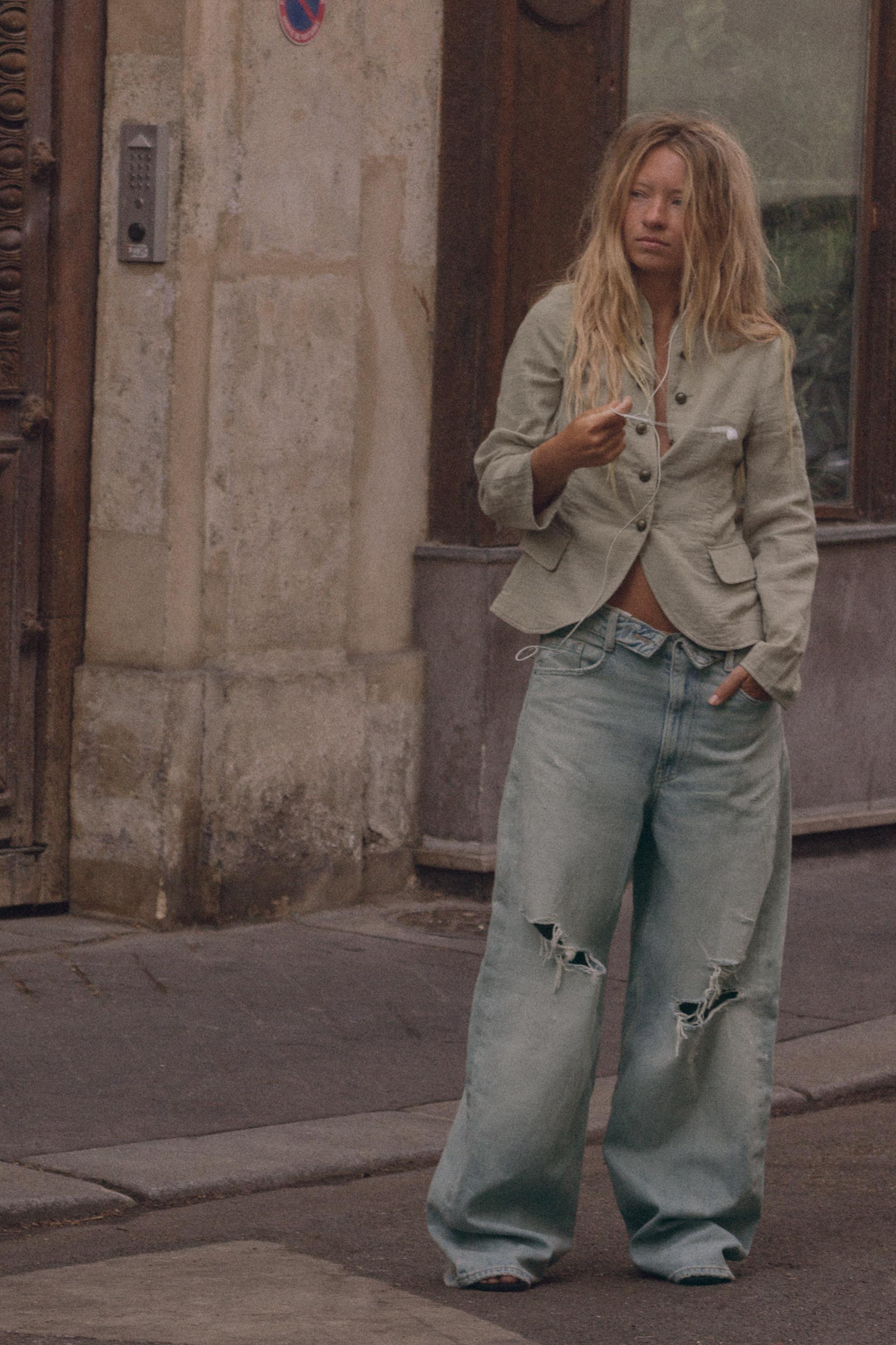 Блейзер на пуговицах с эффектом рустикальности — ZARA