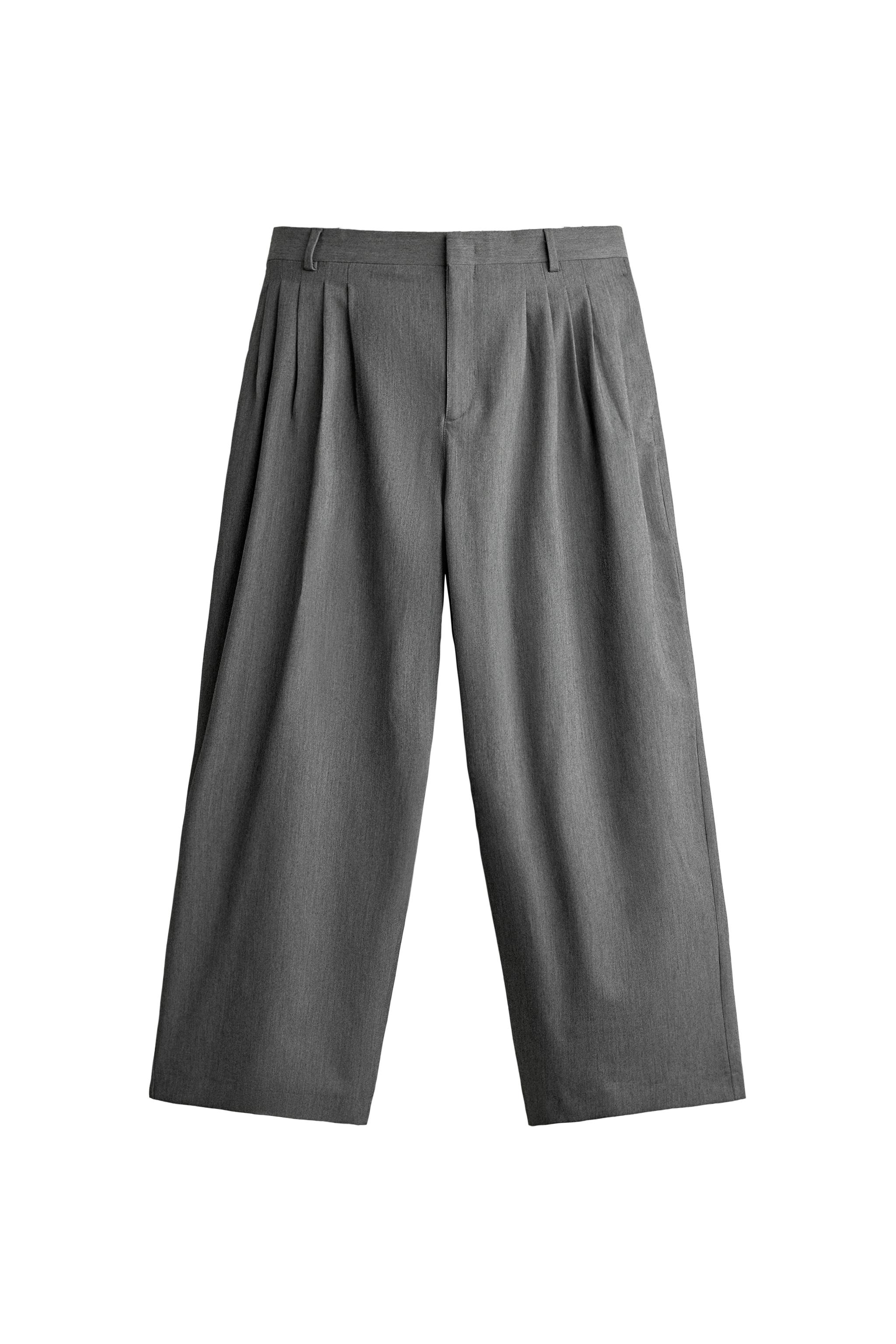 Брюки с широкими штанинами в складку — ZARA