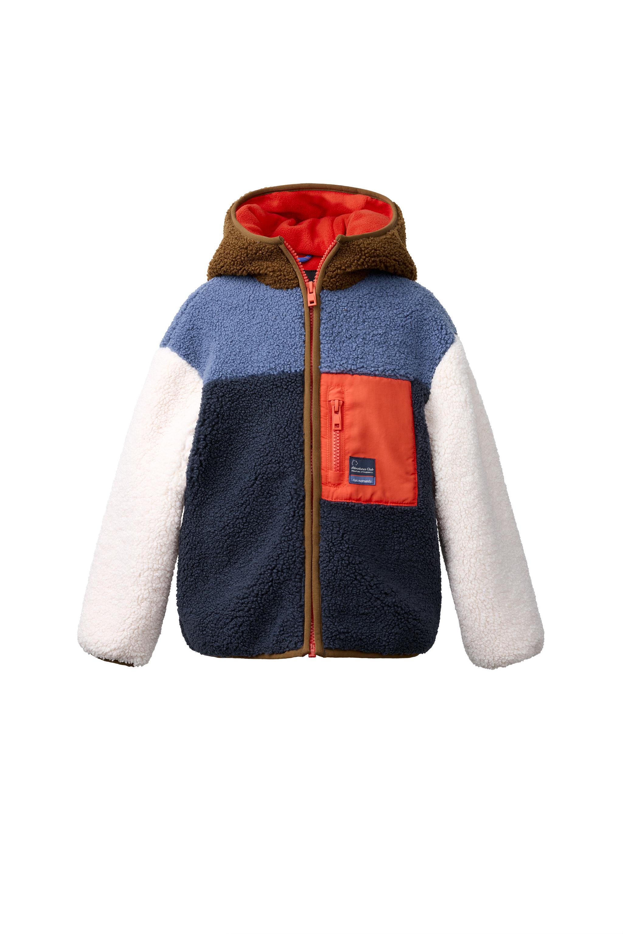 COLOUR BLOCK FAUX SHEARLING JACKET — ZARA