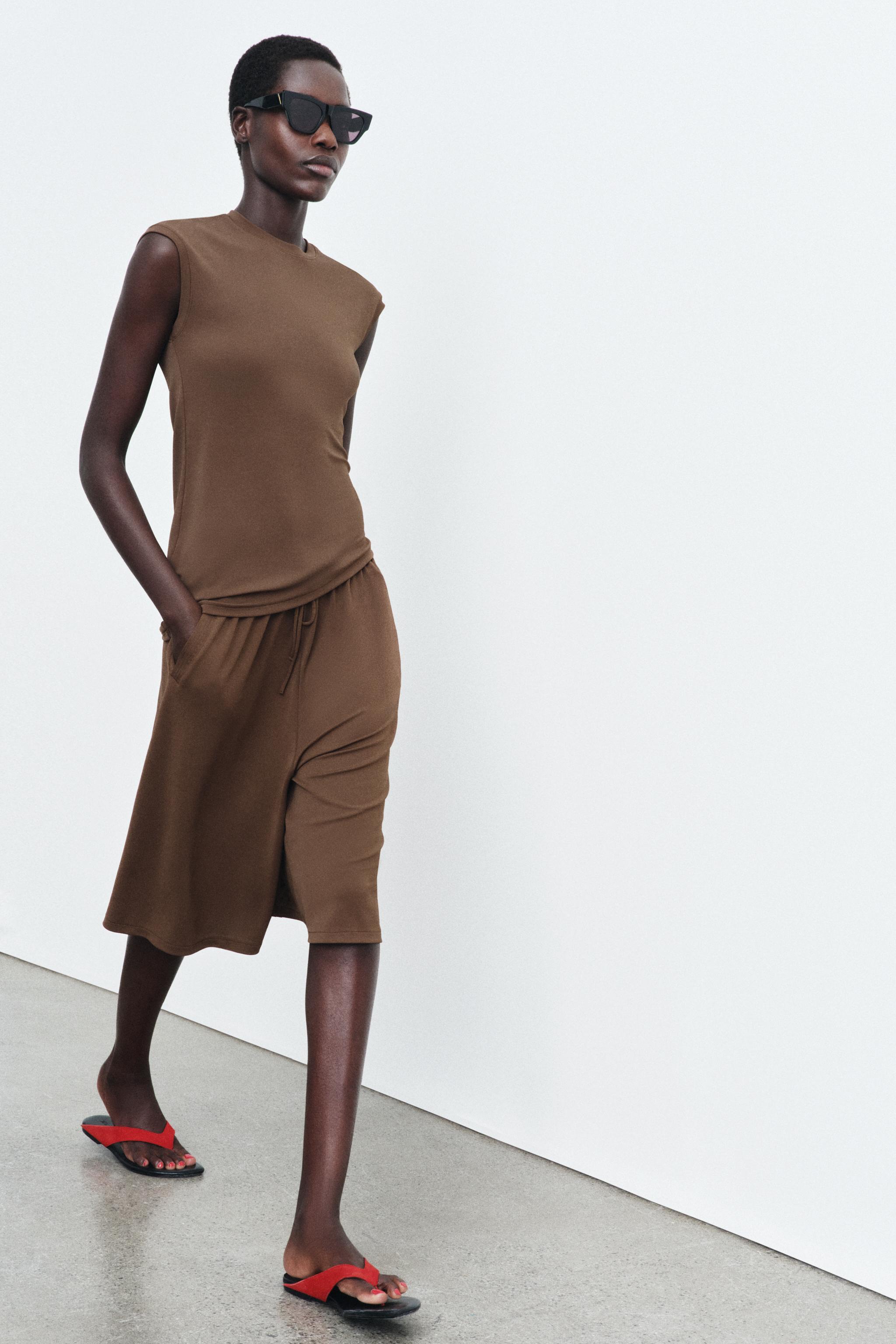 Футболка асимметричная без рукавов — ZARA