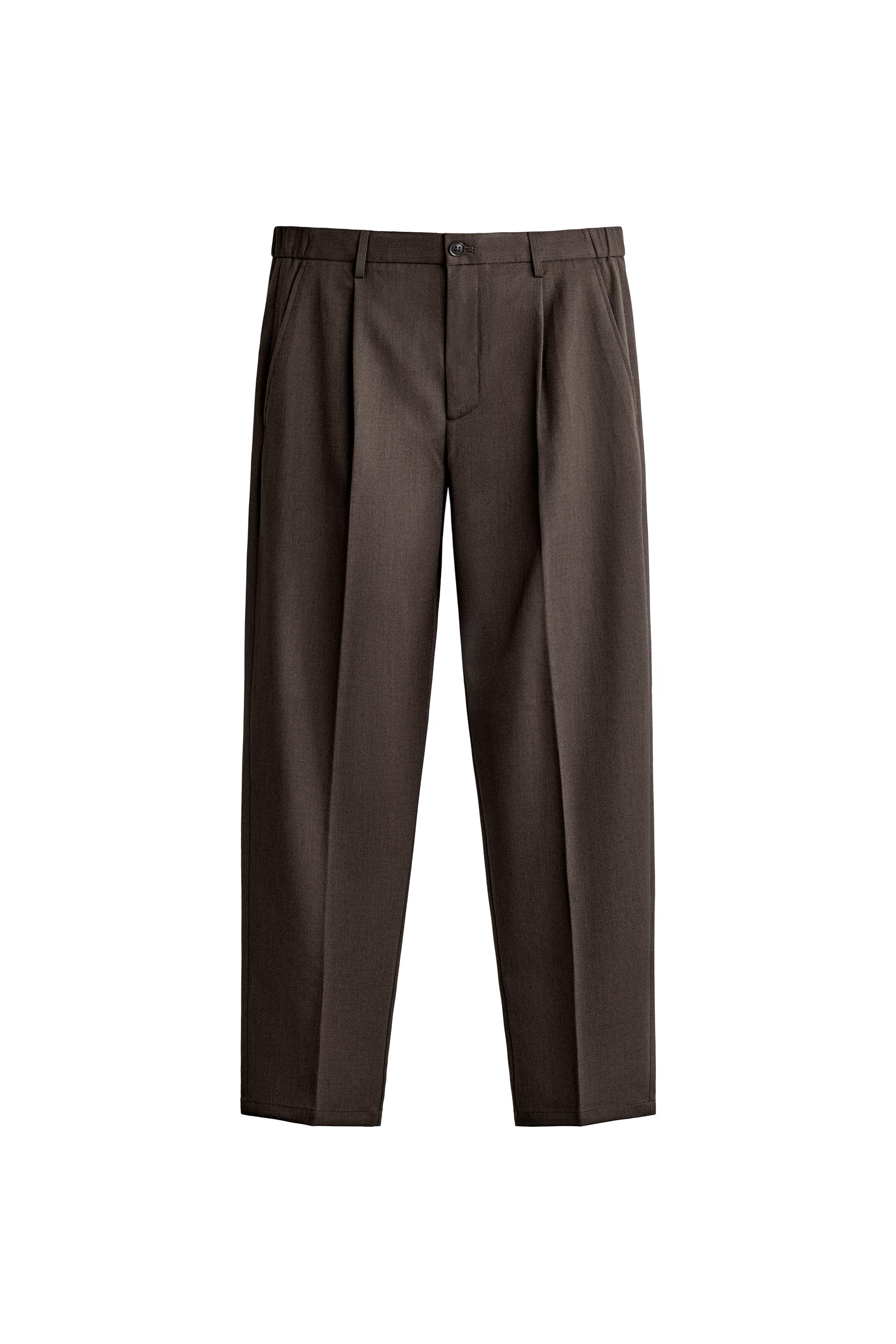 SLIM FIT PLEATED TROUSERS — ZARA