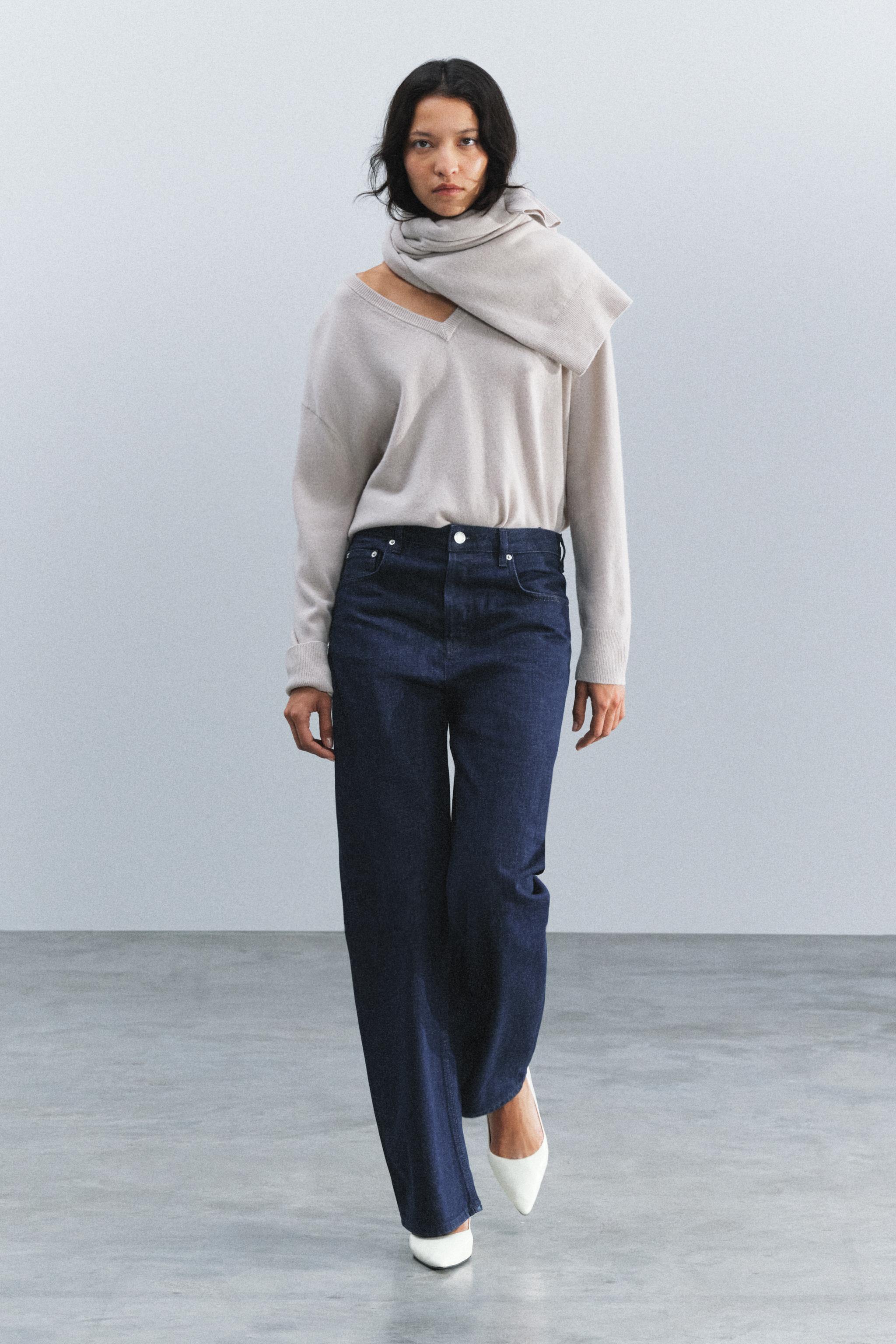 ZW COLLECTION STRAIGHT-LEG high-waist JEANS — ZARA