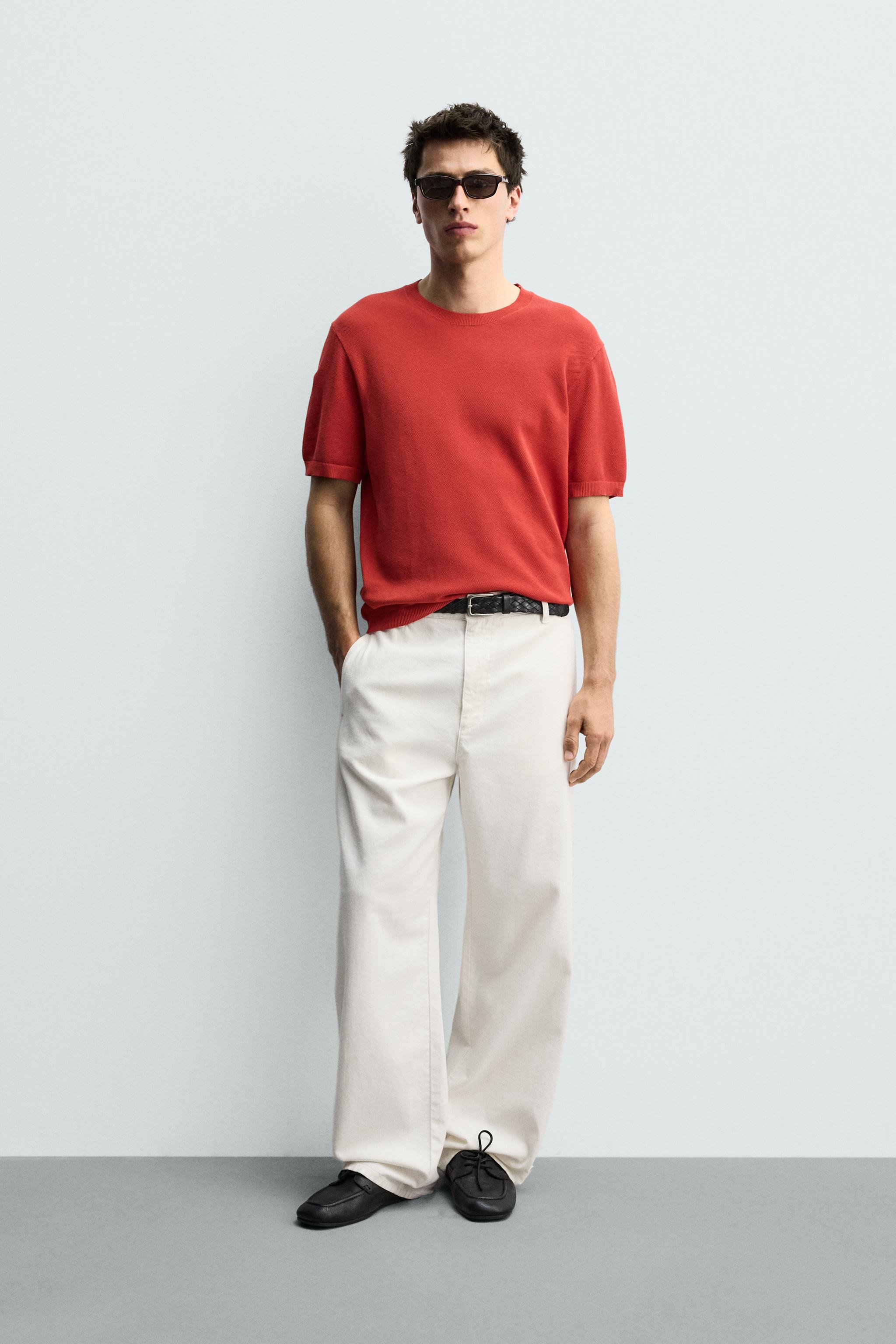 Футболка свободного кроя из трикотажа — ZARA