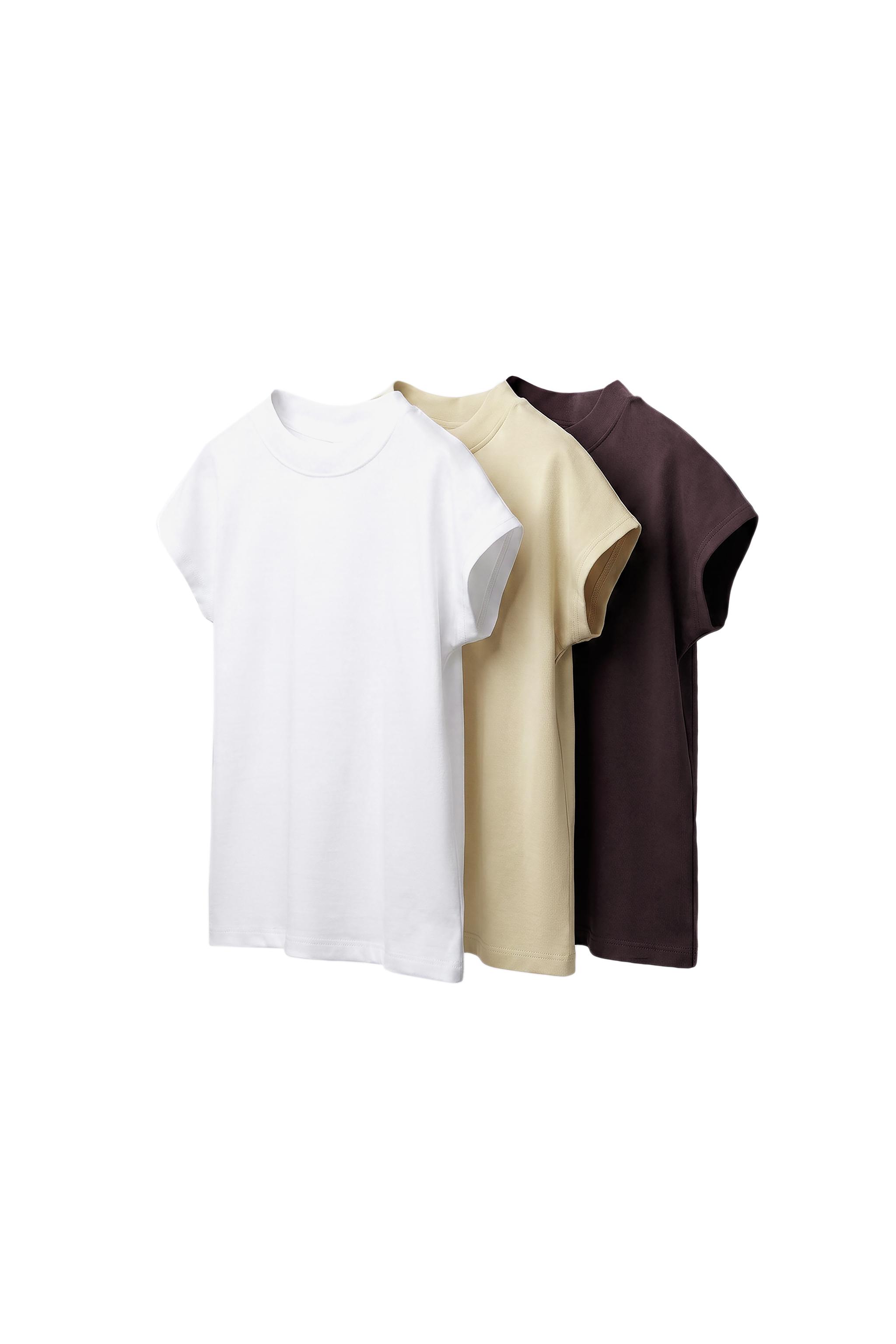 Набор из 3 однотонных футболок — ZARA