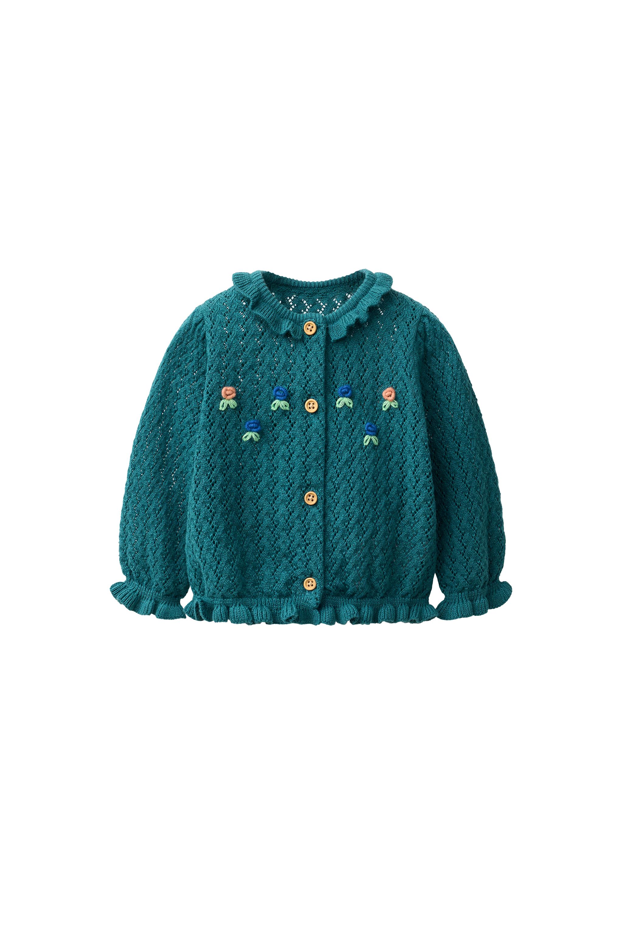 Кардиган из трикотажа с цветочной вышивкой — ZARA