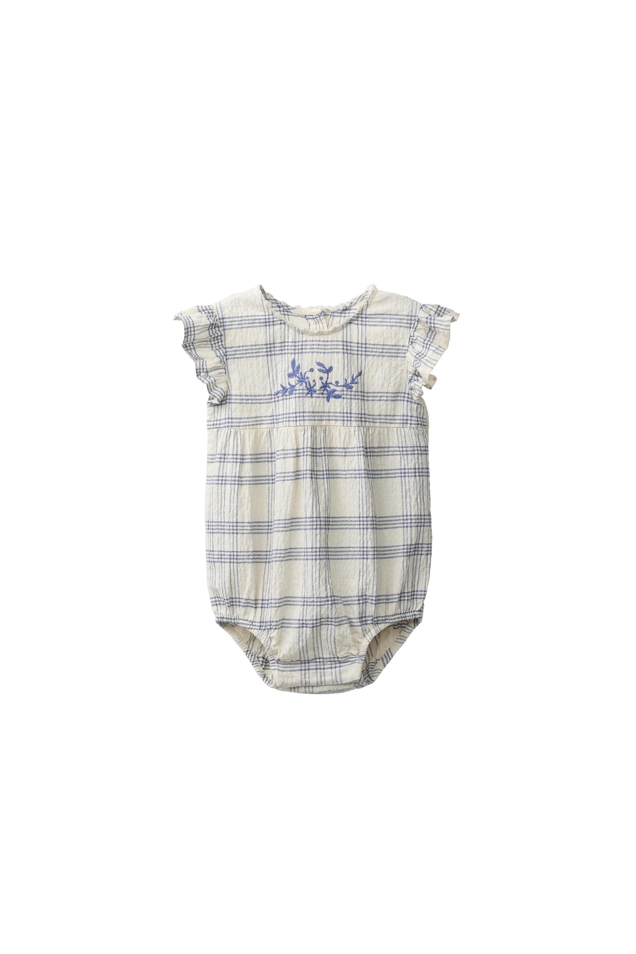 Ромпер в клетку с вышивкой — ZARA