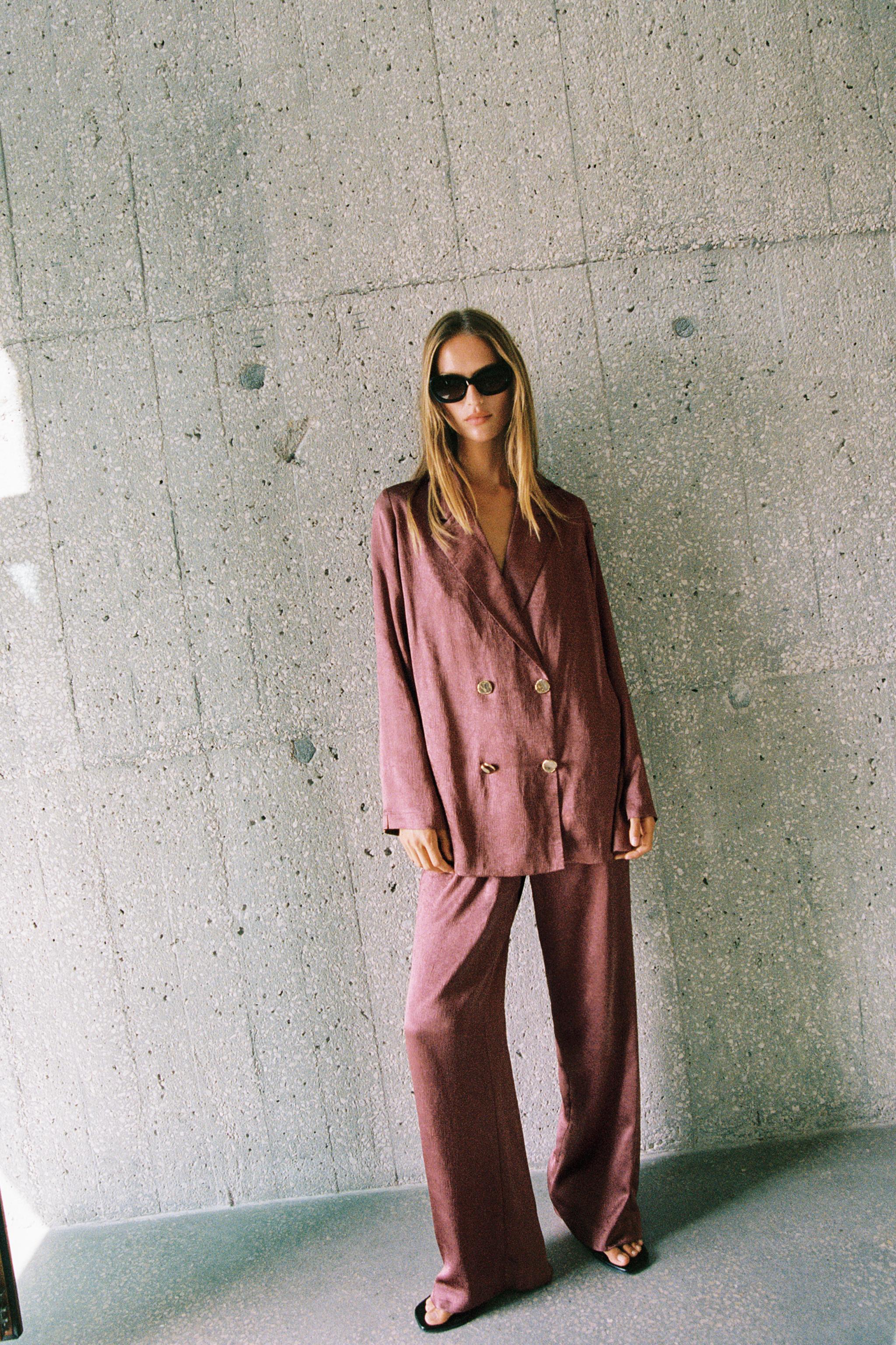 СТРУЯЩИЙСЯ БЛЕЙЗЕР С ЭФФЕКТОМ ЖАТОЙ ФАКТУРЫ — ZARA