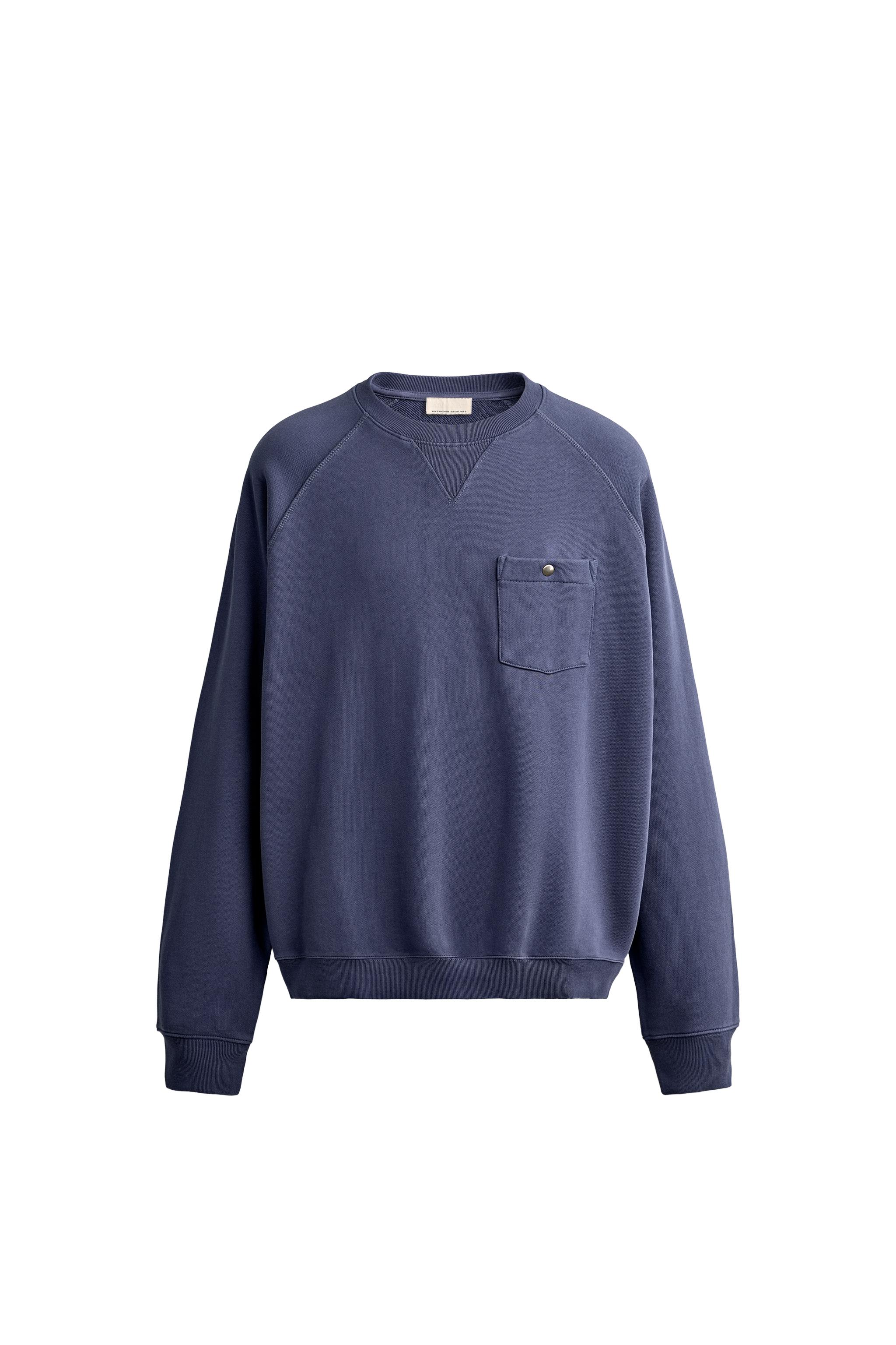 Свитшот с круглым вырезом и карманом — ZARA